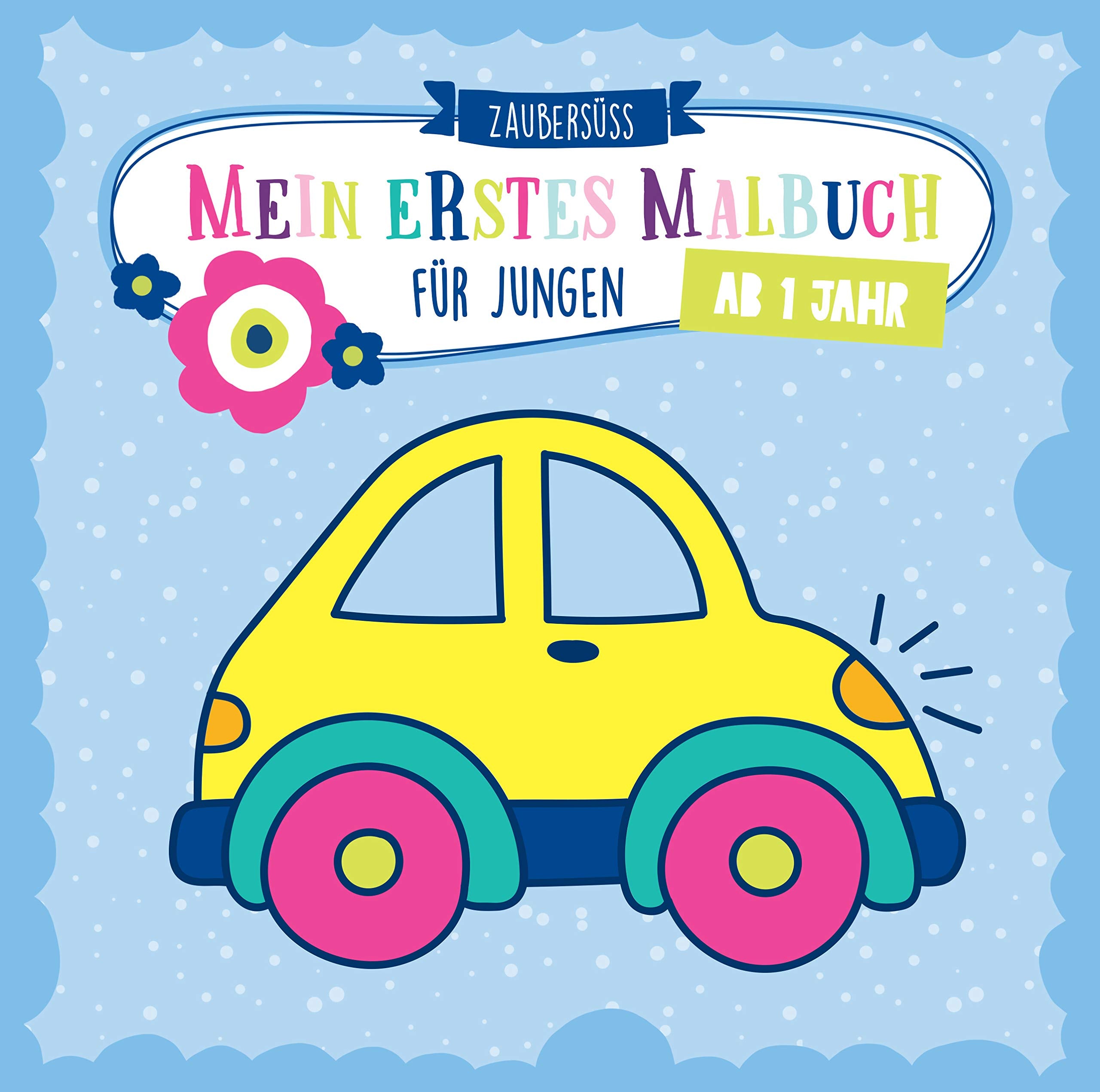 Mein erstes Malbuch ab 1 Jahr für Jungen: Ausmalen und kritzeln der ersten Wörter für Jungs mit Traktor, Bagger, Auto, Feuerwehr, Fußball, Dinosauriern und vielem mehr Lifestyle