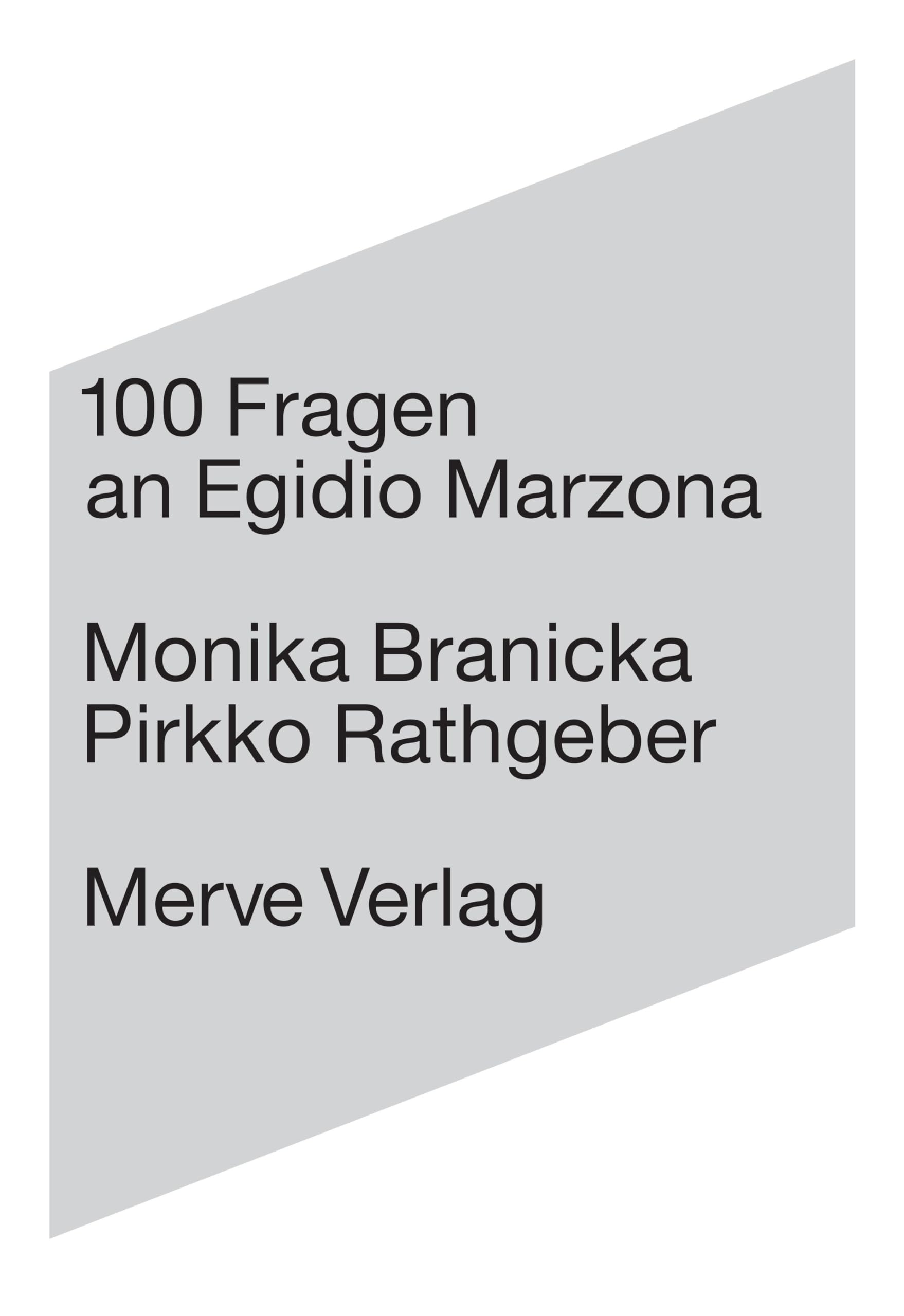 100 Fragen an Egidio Marzona: 100 Questions for Egidio Marzona (IMD) Film, Art & Culture