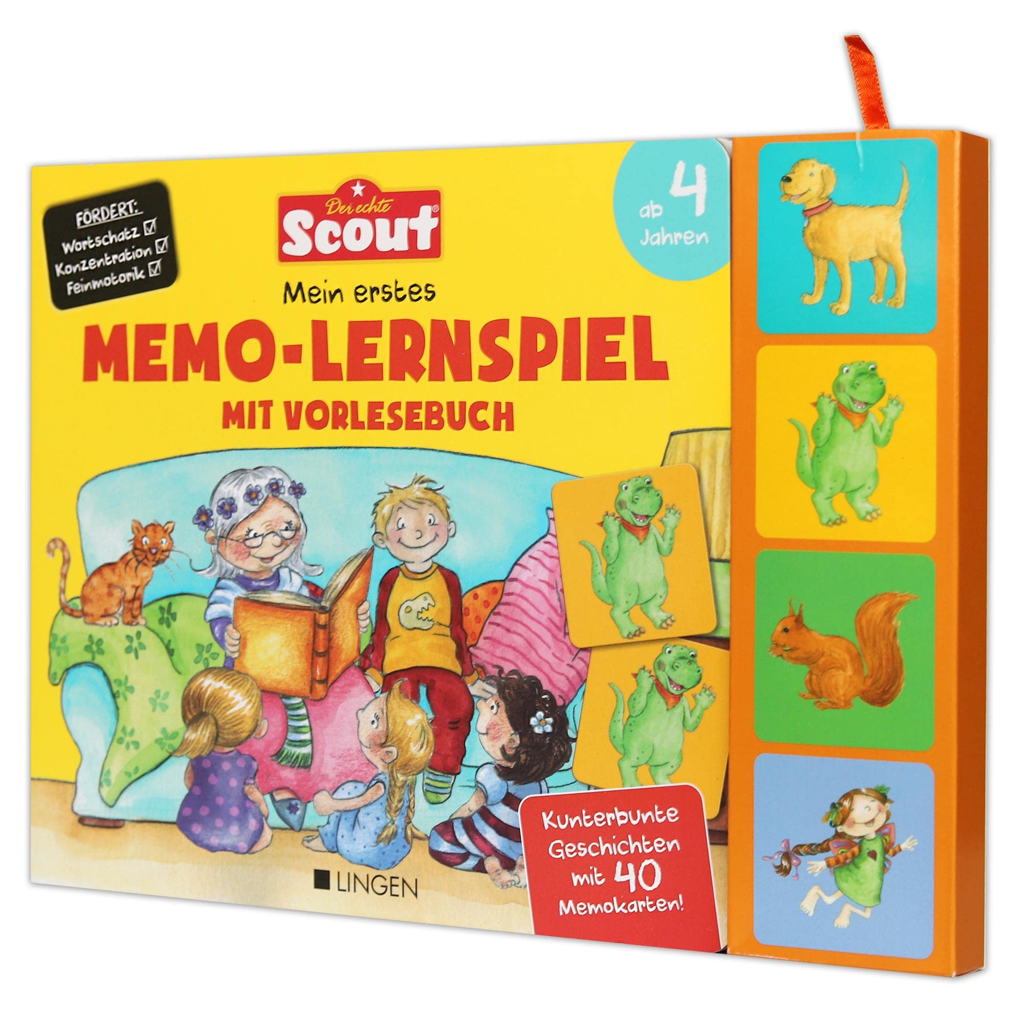 Scout: Mein erstes Memo Lernspiel mit Vorlesebuch - Kunterbunte Geschichten mit 40 Memokarten! Leisure & Fun
