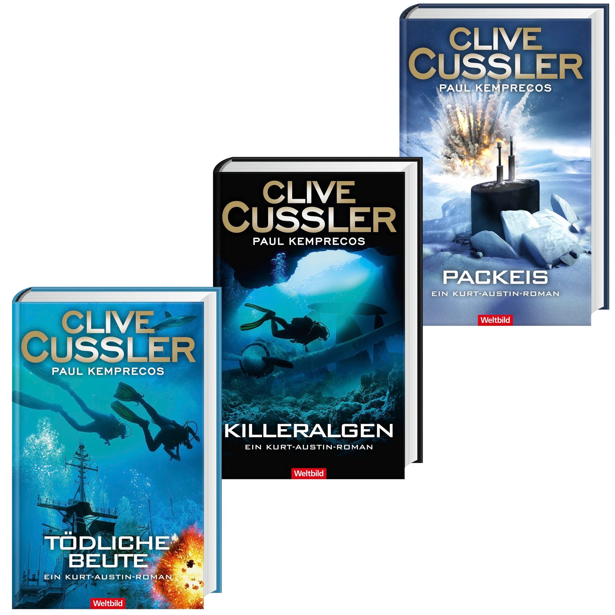 Tödliche Beute/Killeralgen/Packeis(Band 4, 5 & 6 der Kurt Austin Reihe) Crime & Thrillers