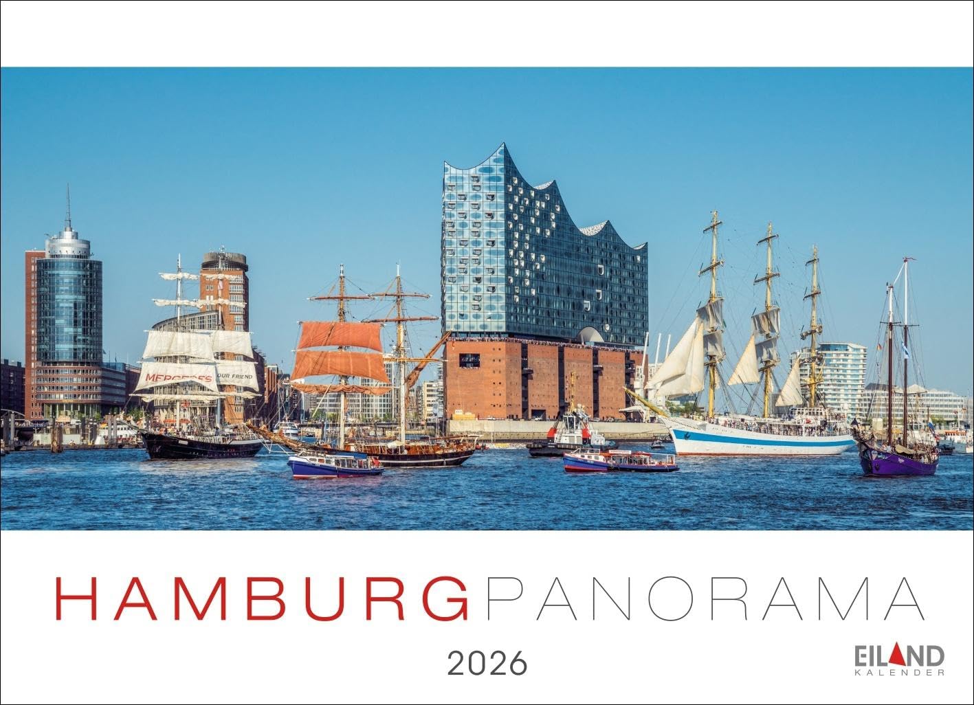 Hamburg Panorama Postkartenkalender 2026: Reise-Kalender mit 12 atemberaubenden Postkarten der Hansestadt. Städte-Kalender 2026. 23 x 17 cm. Querformat. (Postkartenkalender Eiland) Leisure, Home & Garden