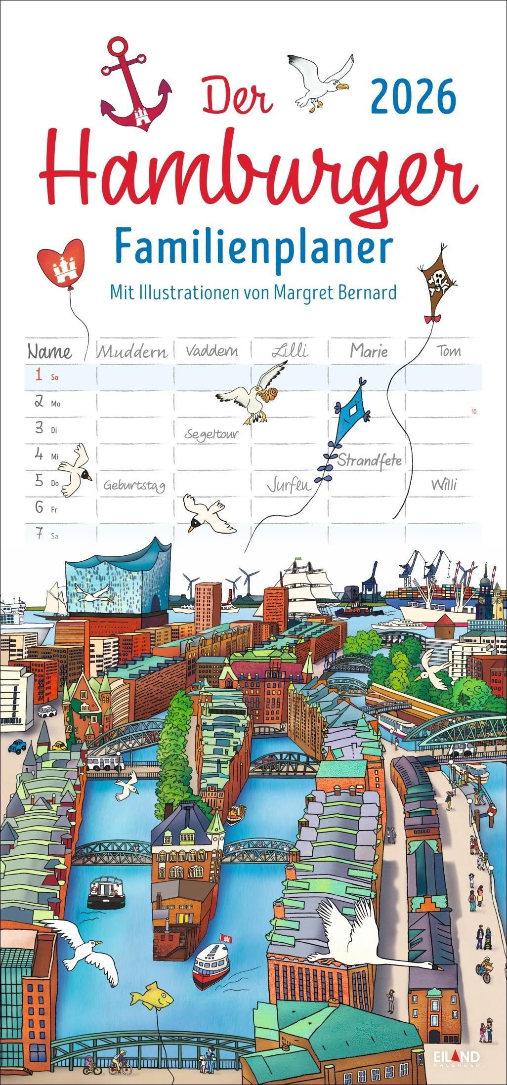 Der Hamburger Familienplaner 2026 - Margret Bernard: Familienkalender mit 5 Spalten. Witziger Familien-Wandkalender mit Schulferien. Hamburg Kalender 2026. (Familienplaner Eiland) Business, Finance & Career
