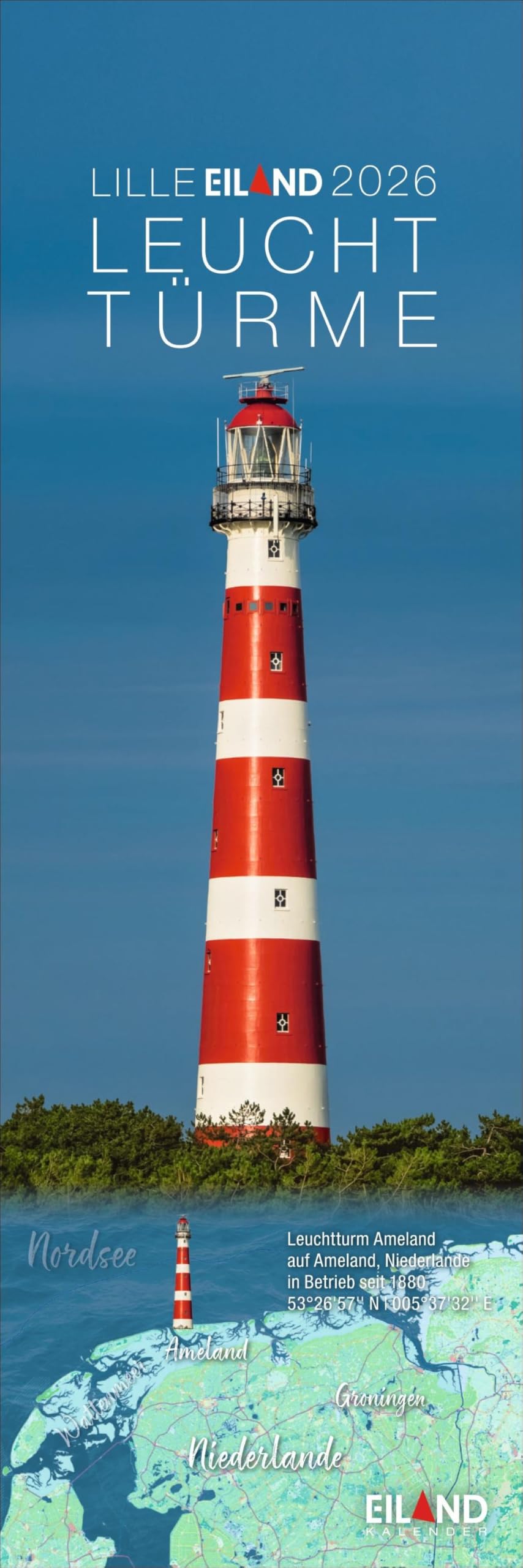 LilleEiland Lesezeichen & Kalender 2026: Eiland-Leuchtturm-Kalender mit 12 Farbfotos und Satellitenkarten. Kleiner Kalender 2026 mit Lesezeichen zum Heraustrennen. Film, Art & Culture