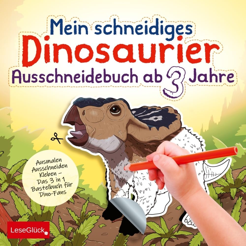 Mein schneidiges Dinosaurier Ausschneidebuch ab 3 Jahre: Ausmalen Ausschneiden Kleben – Das 3 in 1 Bastelbuch für Dino-Fans Photography