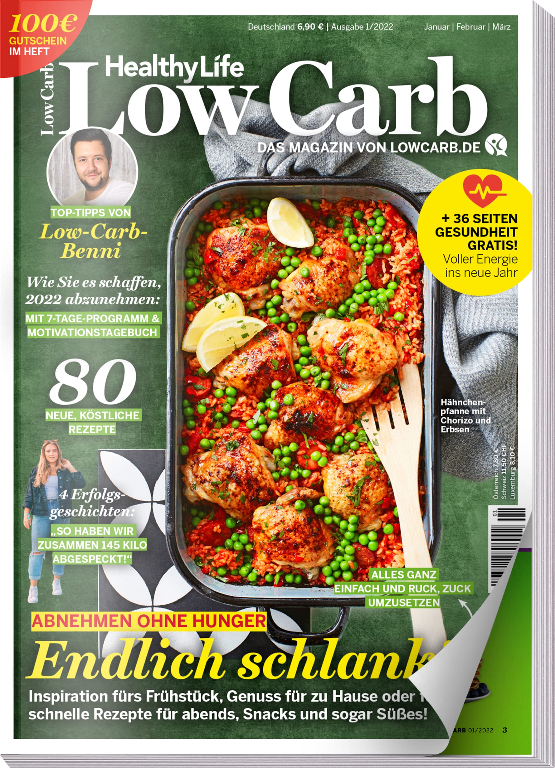 Healthy Life - Low Carb 01/2022 - 80 Rezepte - Abnehmen ohne Hunger - Das Magazin von Lowcarb.de: Endlich Schlank! Health, Nutrition & Fitness