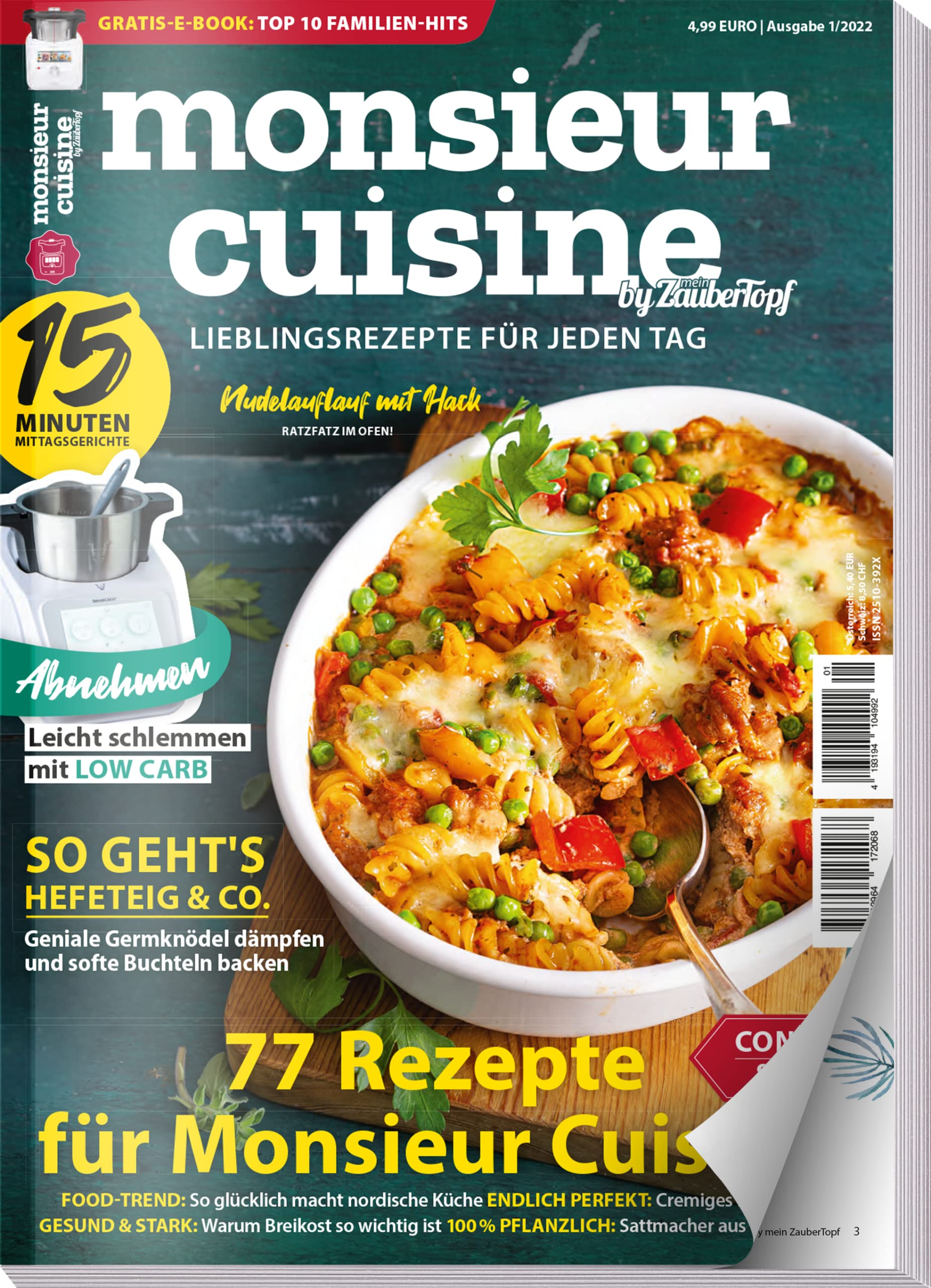 Monsieur Cuisine by mein Zaubertopf 01/22 : 77 Rezepte für Monsieur Cuisine - Abnehmen - Low Carb - Leichte Küche - Connect & Plus Books