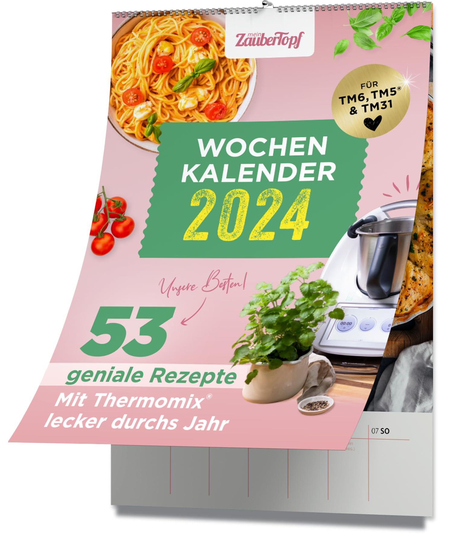 MEIN ZAUBERTOPF Wochenkalender 2024 – Küchen-Kalender – mit Notizfeld – pro Woche 1 Rezept für Thermomix® – Format DIN A 4 – Spiralbindung – 53 ... 2024: 53 Genuss-Rezepte für den Thermomix® Living & Furnishing