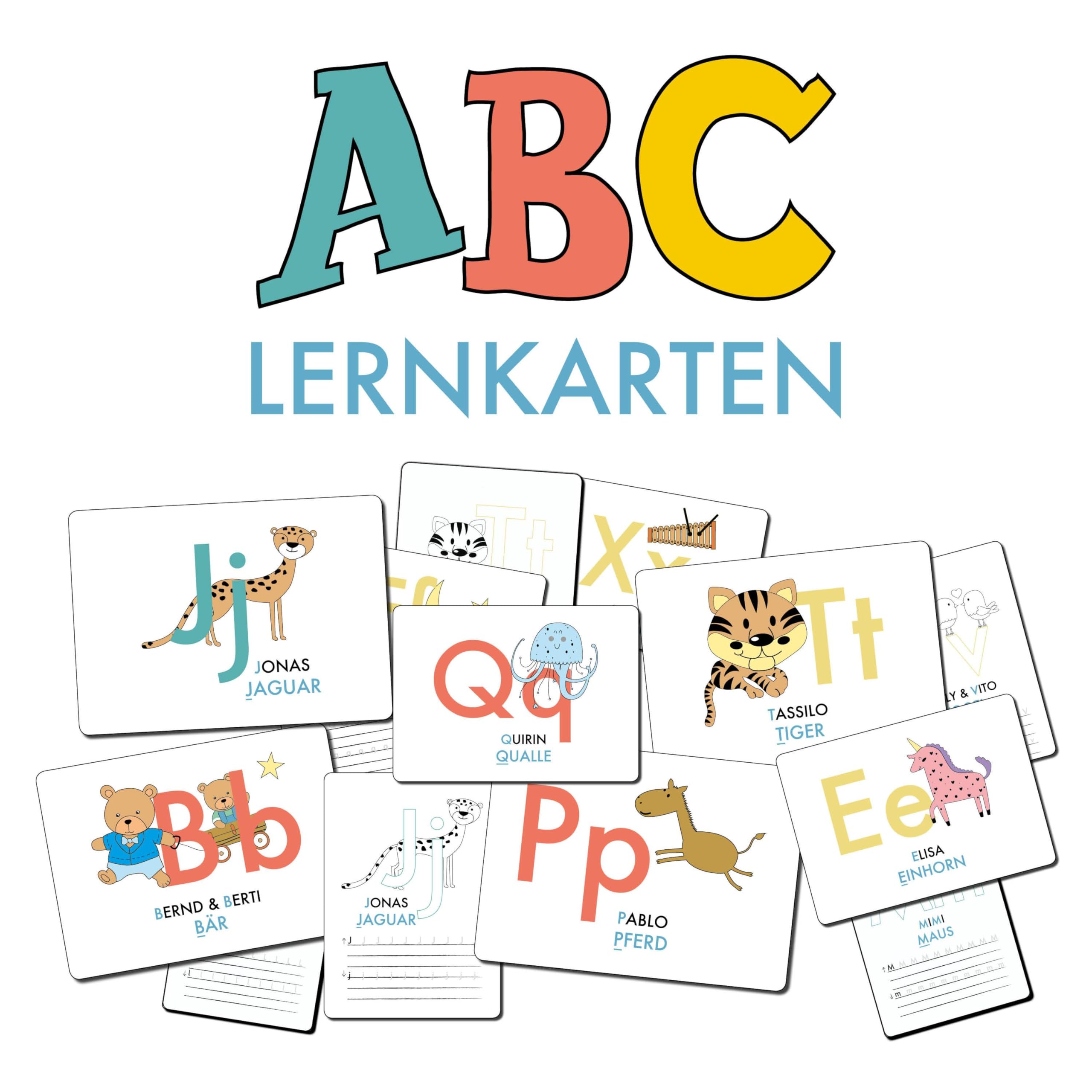 ABC-Lernkarten der Tiere, Bildkarten, Wortkarten, Flash Cards mit Groß- und Kleinbuchstaben | Lesen lernen mit Tieren für Kinder im Kindergarten und ... cm), 26-teilig | Stay Inspired! by Lisa Wirth Contemporary literature Books