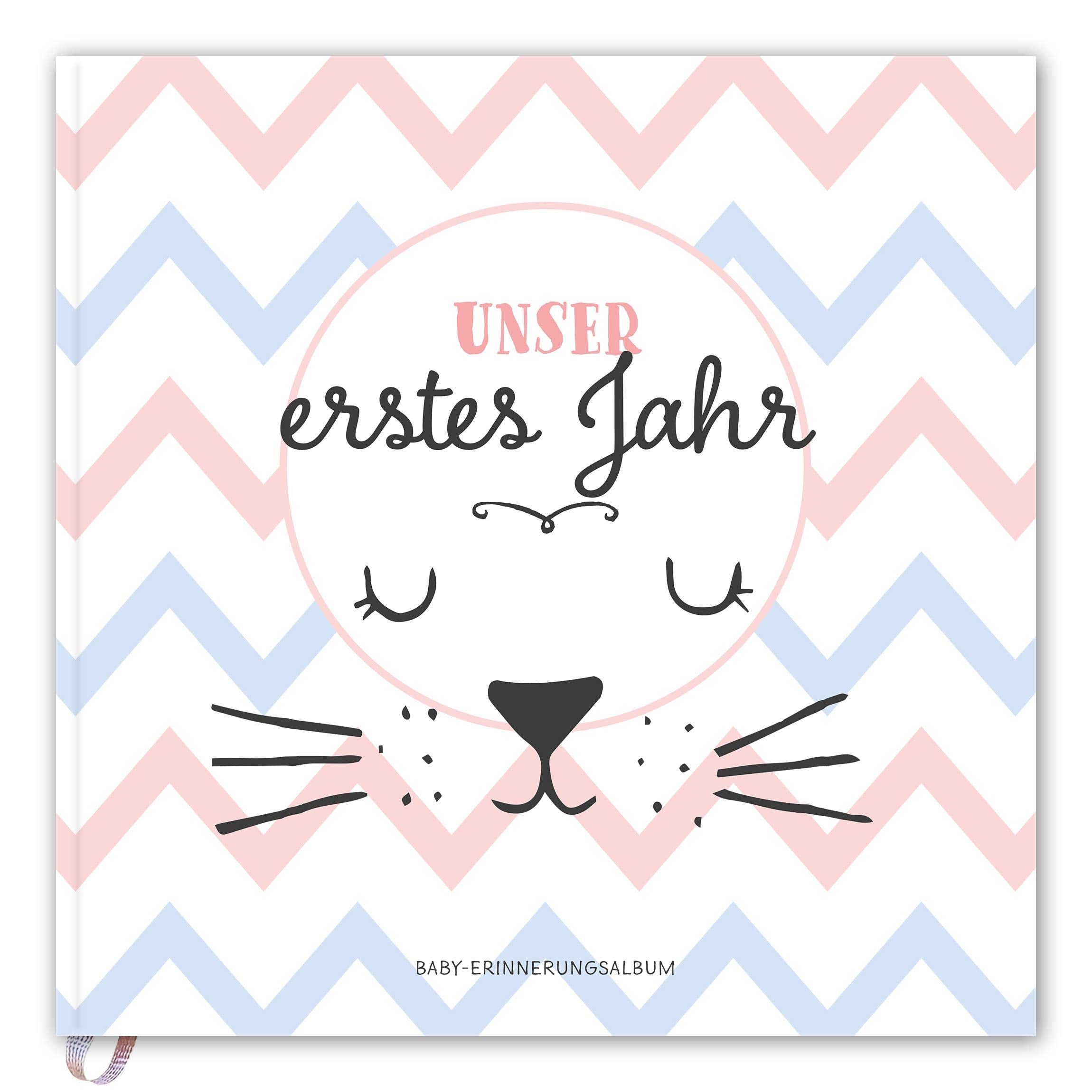 Babyalbum: Unser erstes Jahr. Babytagebuch in rosa und blau zum Ausfüllen für Mädchen & Junge. Personalisiertes Baby Erinnerungsalbum zum Eintragen für das 1. Jahr. Geschenk zur Geburt, Taufe. Living & Furnishing