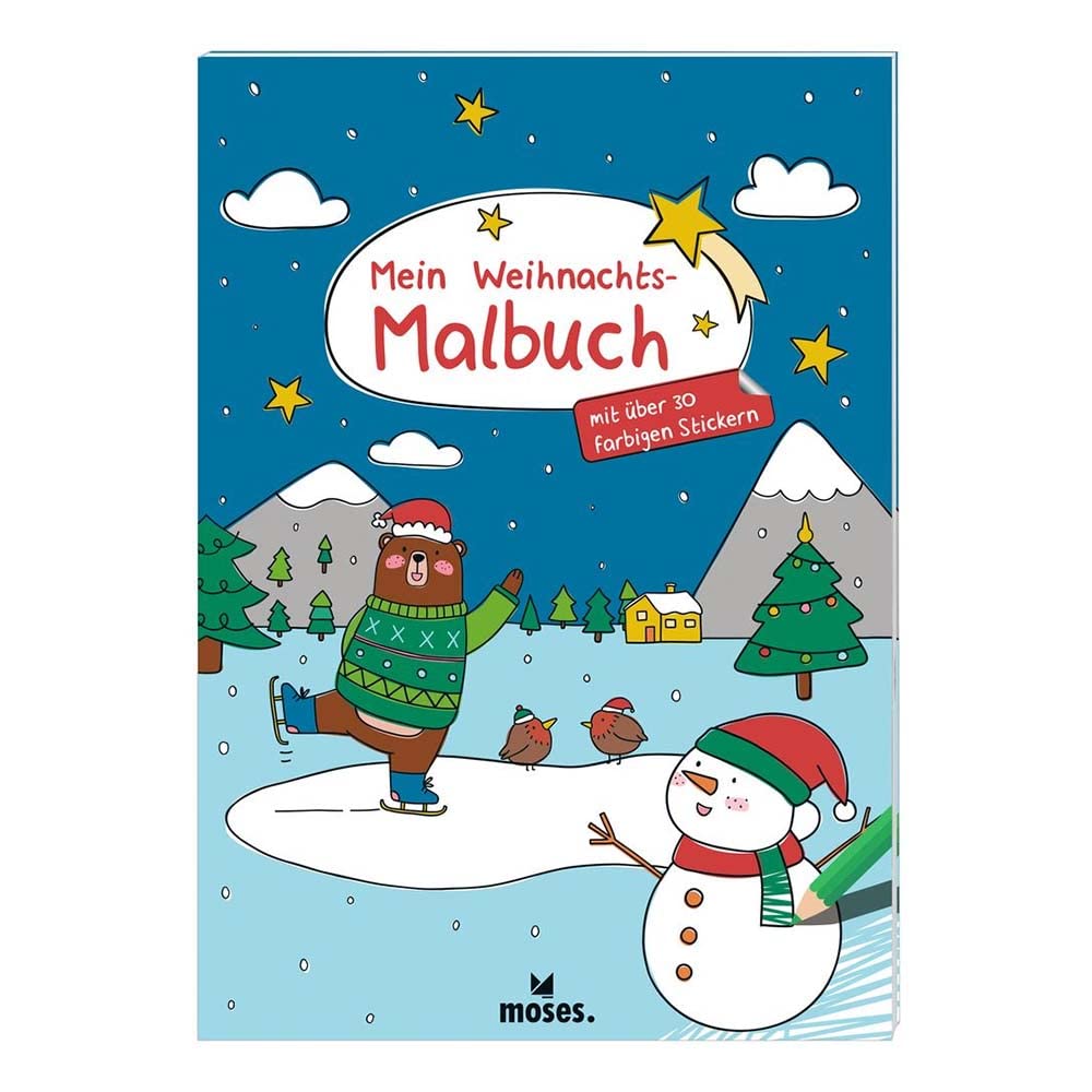 Mein Malbuch für Weihnachten: Mit über 30 farbigen Stickern Non-fiction