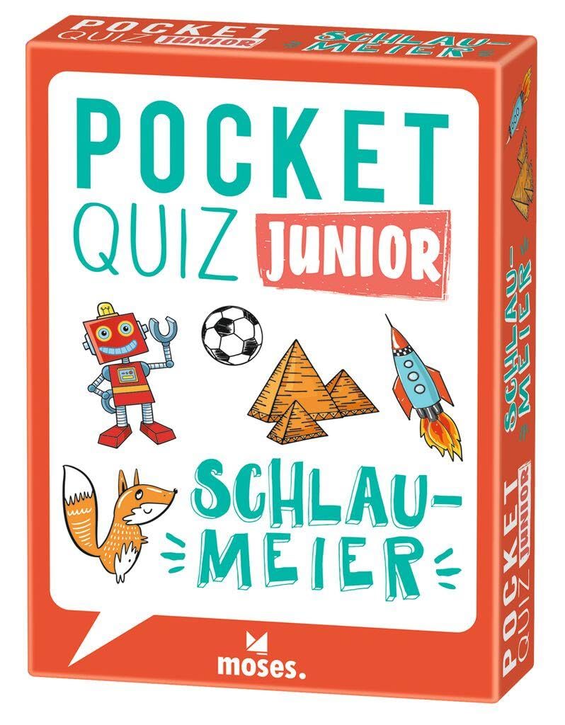 Moses. Pocket Quiz Junior – Schlaumeier, Das Kinderquiz mit 100 Fragen und Fakten zum Allgemeinwissen, Für Kinder ab 8 Jahren Board Games