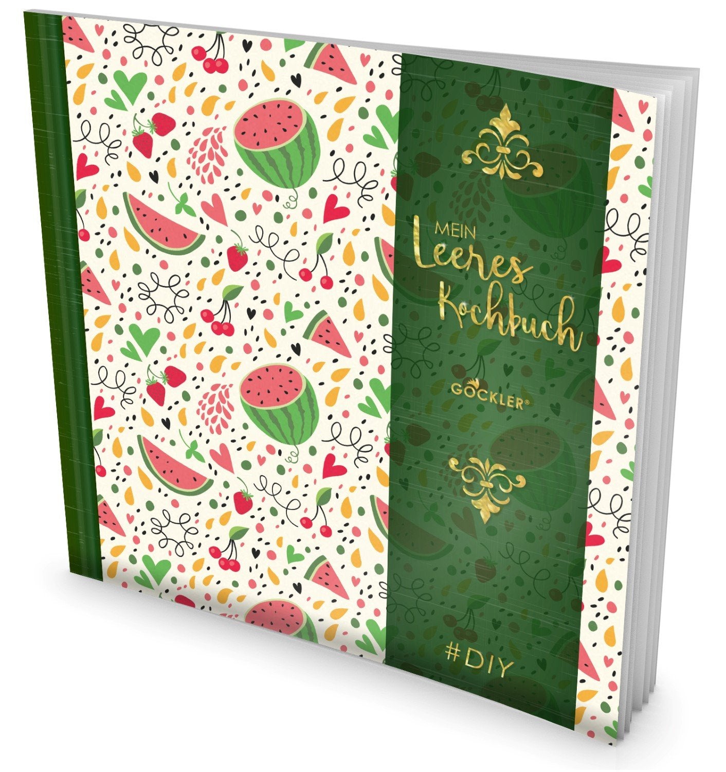 GOCKLER® Leeres Kochbuch: Ein Rezeptbuch zum Selbstgestalten / Selberschreiben • Für 100 Lieblingsrezepte, mit Register uvm. • DesignArt „Melonen“ • Softcover, ca. 21 x 21 cm Health, Nutrition & Fitness