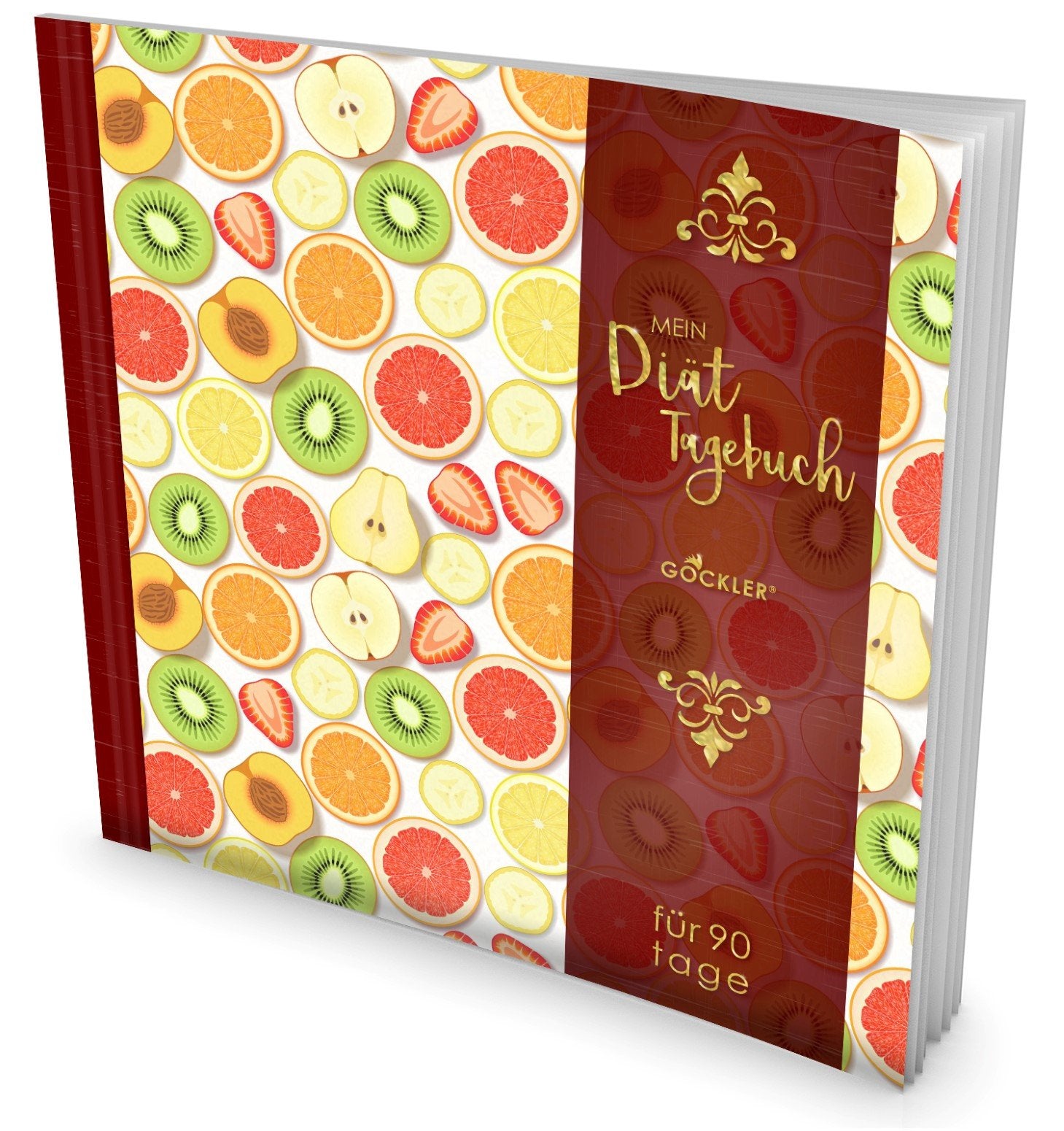 GOCKLER® Diät-Tagebuch: Das 90 Tage Abnehmtagebuch zum Ausfüllen • Professionell gestaltet, Softcover mit glänzendem Finish • Motiv „Obstscheiben“ • Ein Ernährungstagebuch zum Abnehmen Stationery
