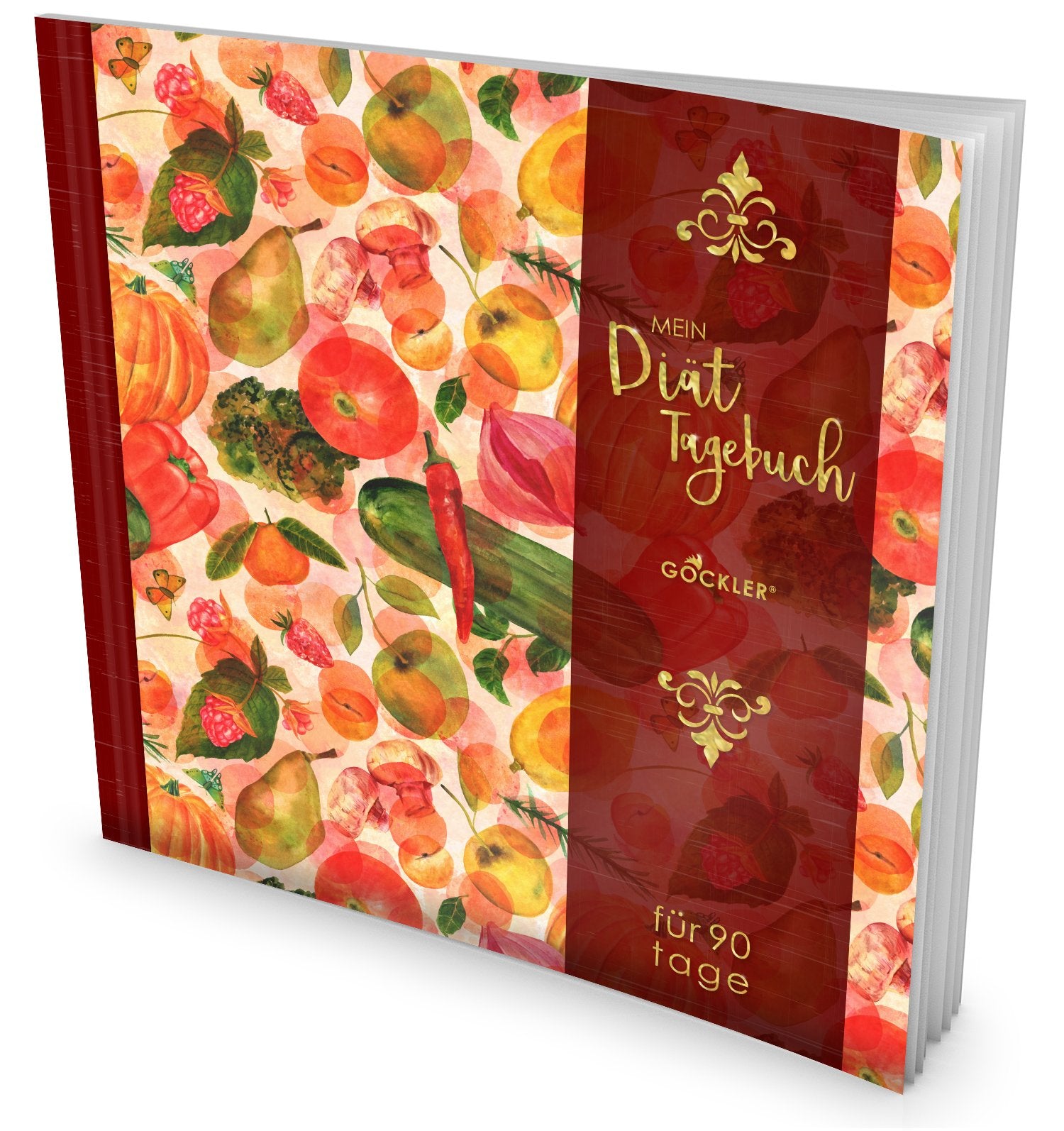 GOCKLER® Diät-Tagebuch: Das 90 Tage Abnehmtagebuch zum Ausfüllen • Professionell gestaltet, Softcover mit glänzendem Finish • Motiv „Vegetables“ • Ein Ernährungstagebuch zum Abnehmen Stationery