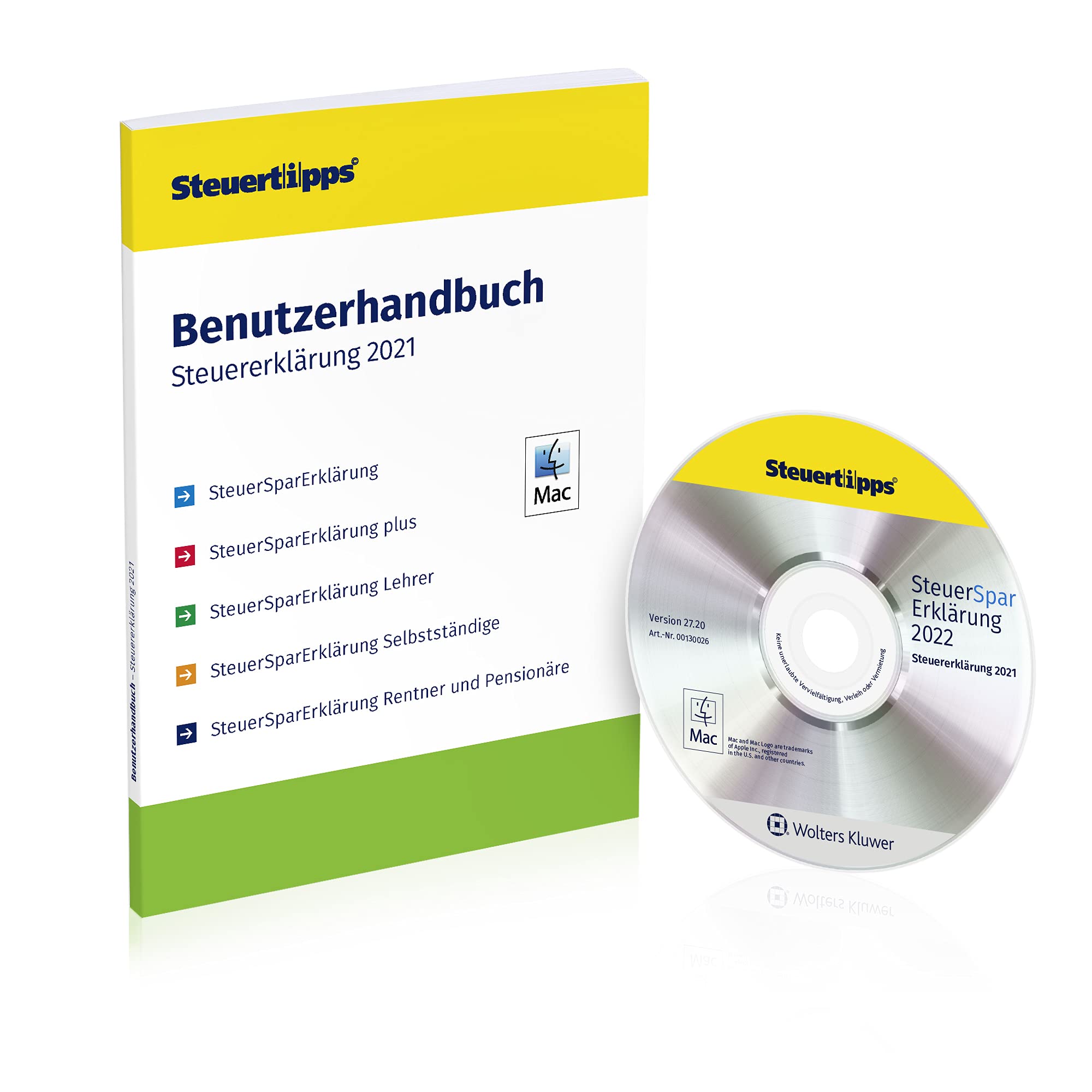 SteuerSparErklärung 2022, Schritt-für-Schritt Steuersoftware für die Steuererklärung 2021, CD-Version für Mac (ab 10.14 Mojave) PC