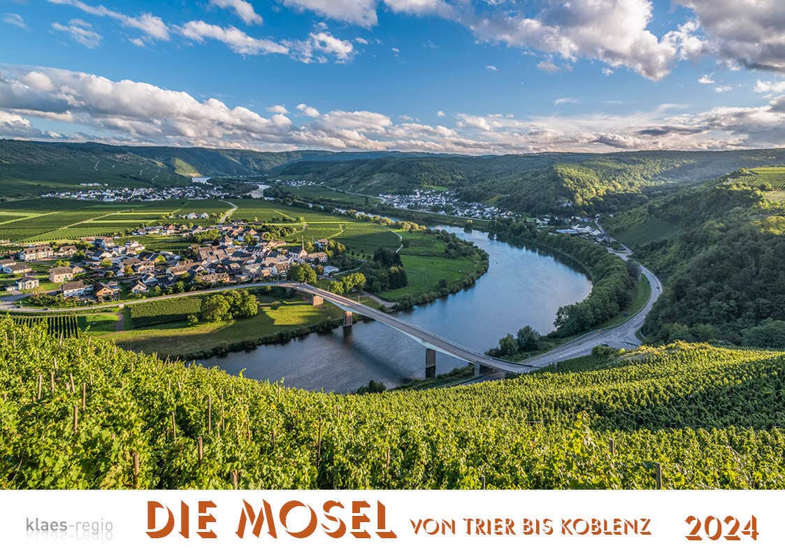 Mosel von Trier bis Koblenz 2024 Bildkalender A4 quer, spiralgebunden Film, Art & Culture