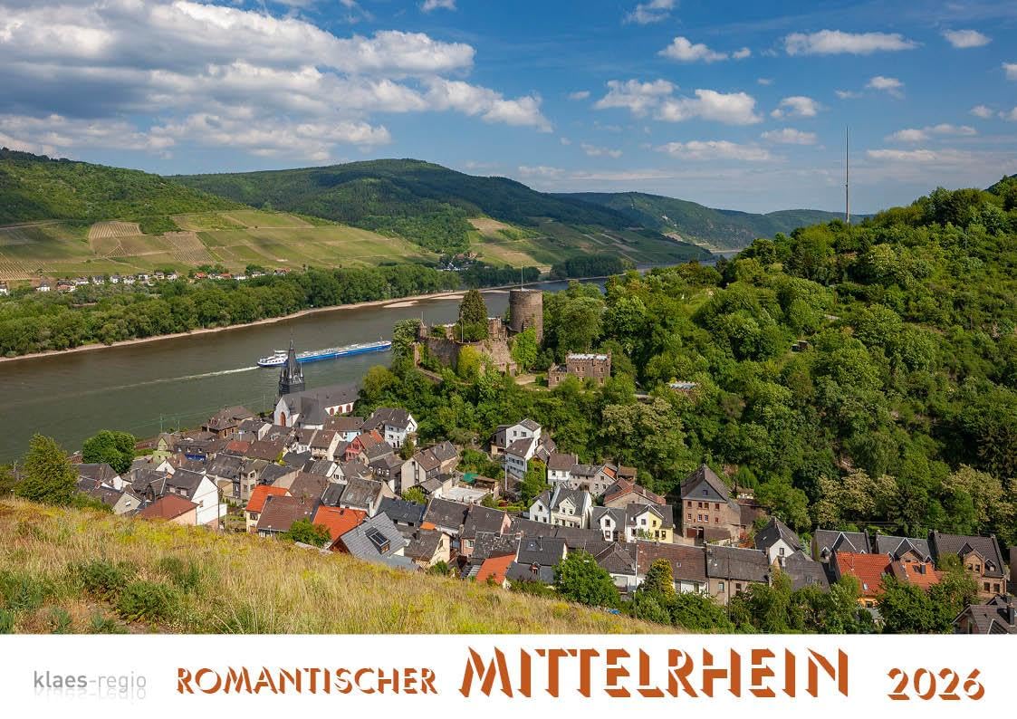 Romantischer Mittelrhein 2026 Bildkalender A4 quer, spiralgebunden Film, Art & Culture