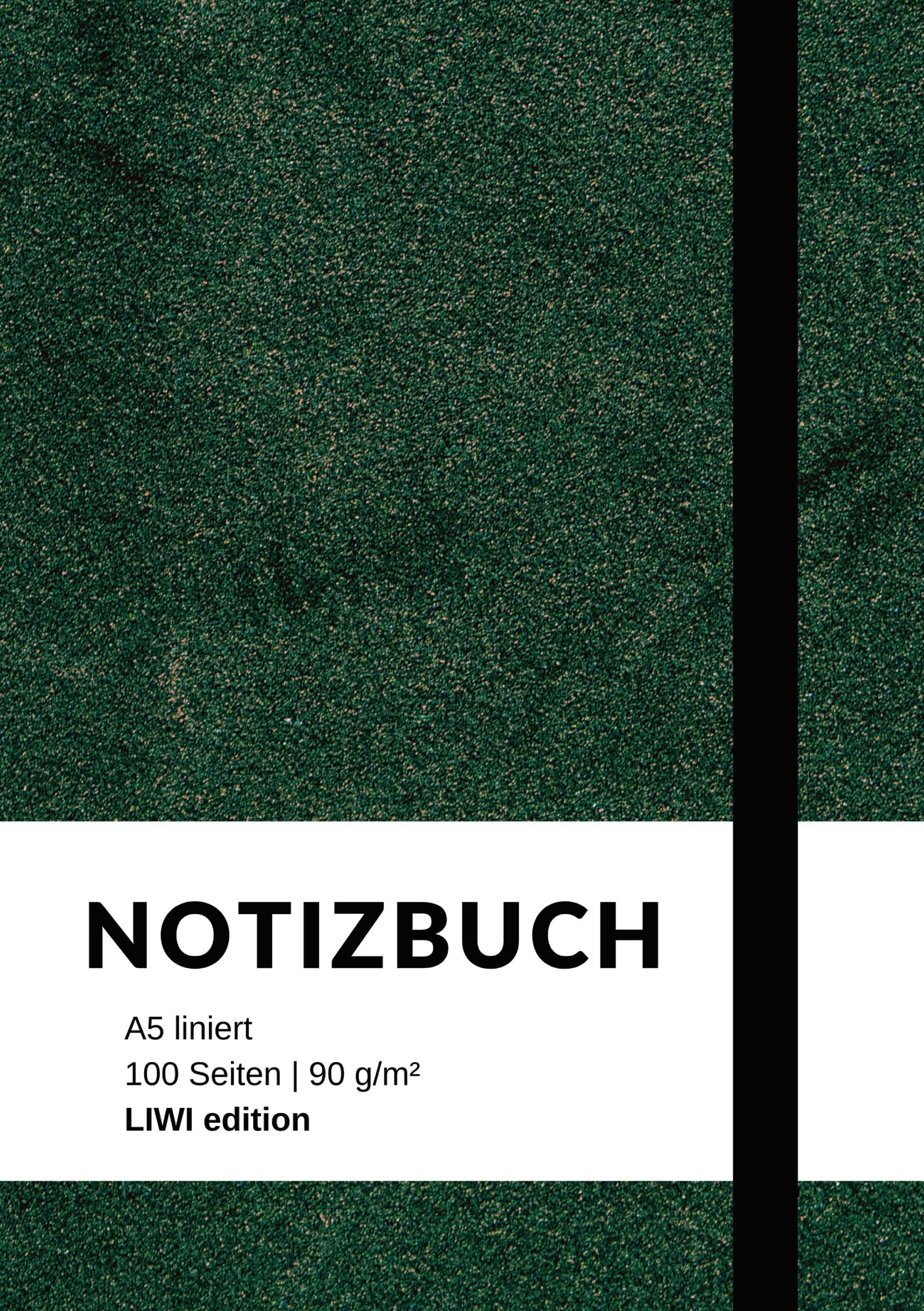 Notizbuch A5 liniert - 100 Seiten 90g/m² - Soft Cover grün - FSC Papier: Notebook A5 liniert weißes Papier Classics