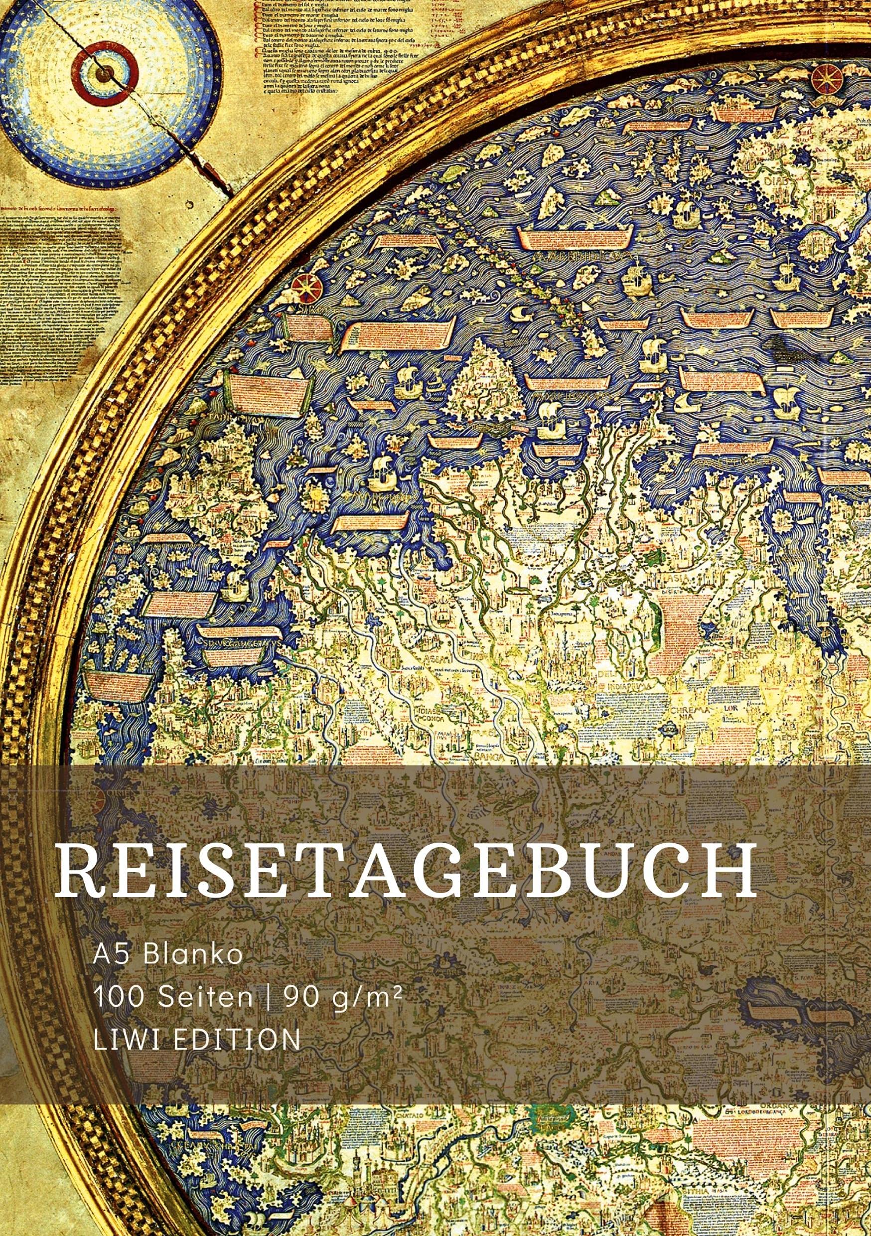 Reisetagebuch zum Selberschreiben - A5 blanko - 100 Seiten 90g/m² - Soft Cover - Motiv Weltkarte Mappa Mundi - FSC Papier: Reisebuch - Adventure Book ... Notizbuch / Notebook / Journey Book A5 blanko Essays & Short Stories