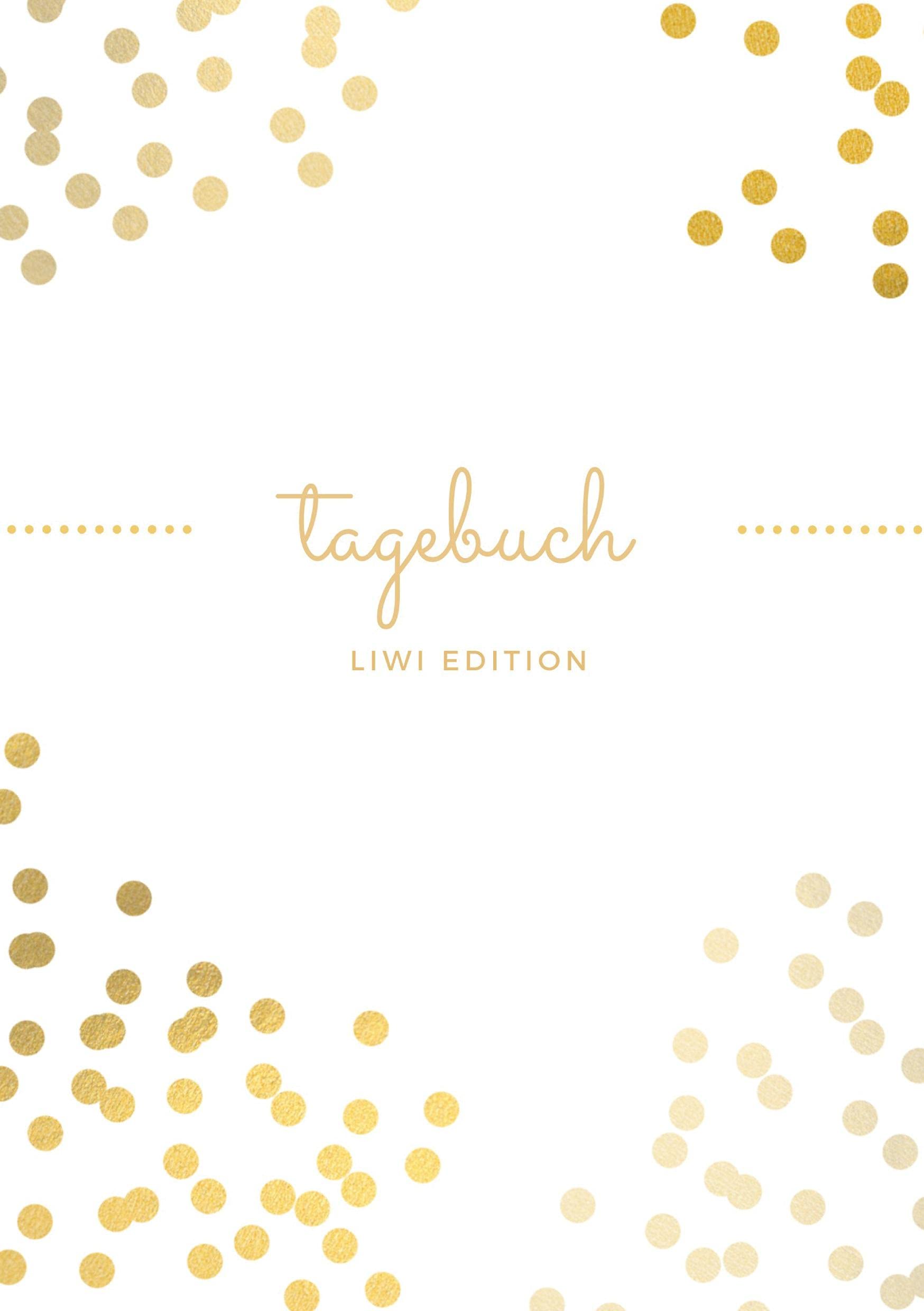Tagebuch schön A5 liniert - 100 Seiten 90g/m² - Soft Cover goldene Punkte weiß - FSC Papier: Diary - A5 lined - white paper Essays & Short Stories