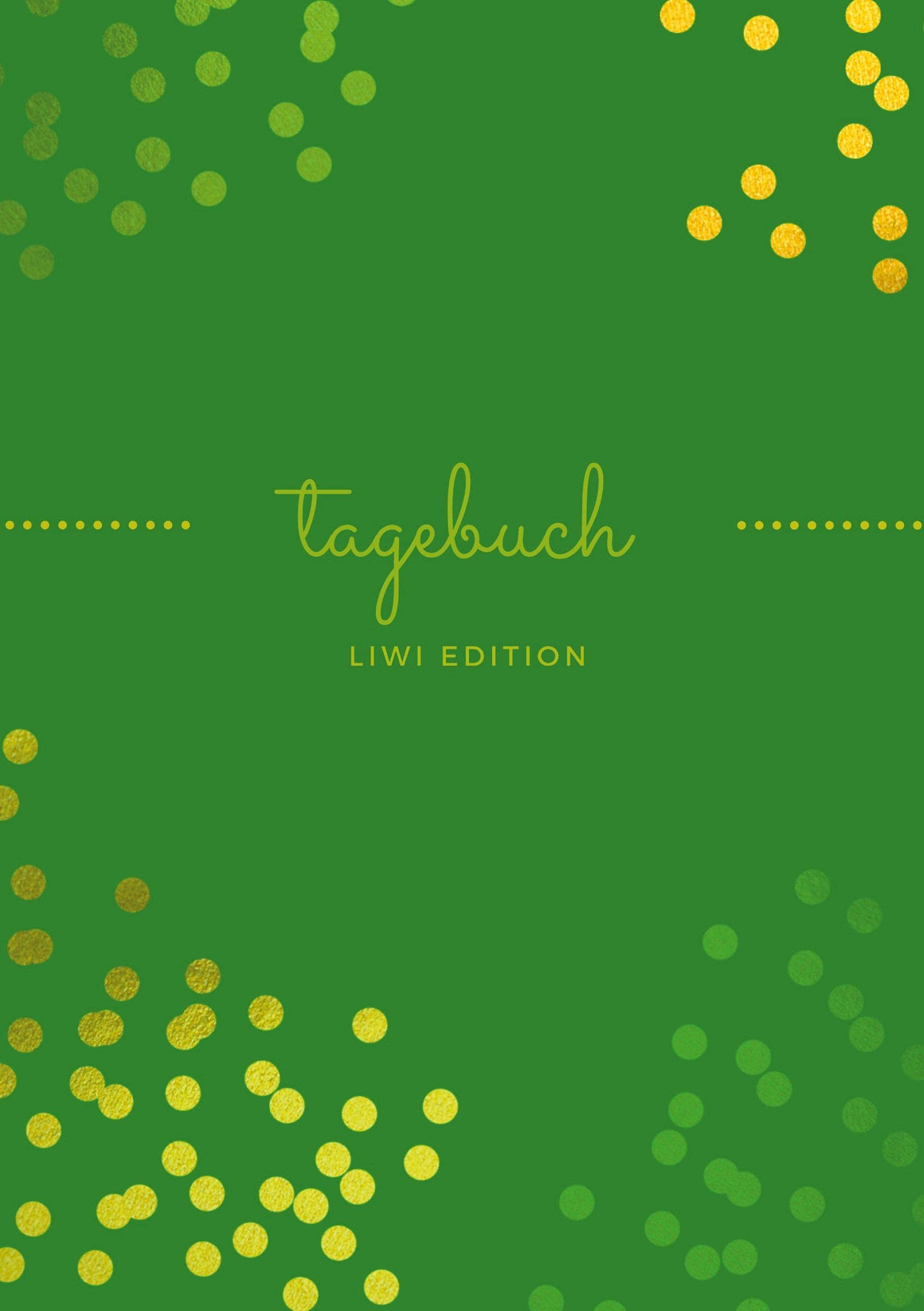 Tagebuch schön A5 liniert - 100 Seiten 90g/m² - Soft Cover goldene Punkte grün - FSC Papier: Diary - A5 lined - white paper Essays & Short Stories