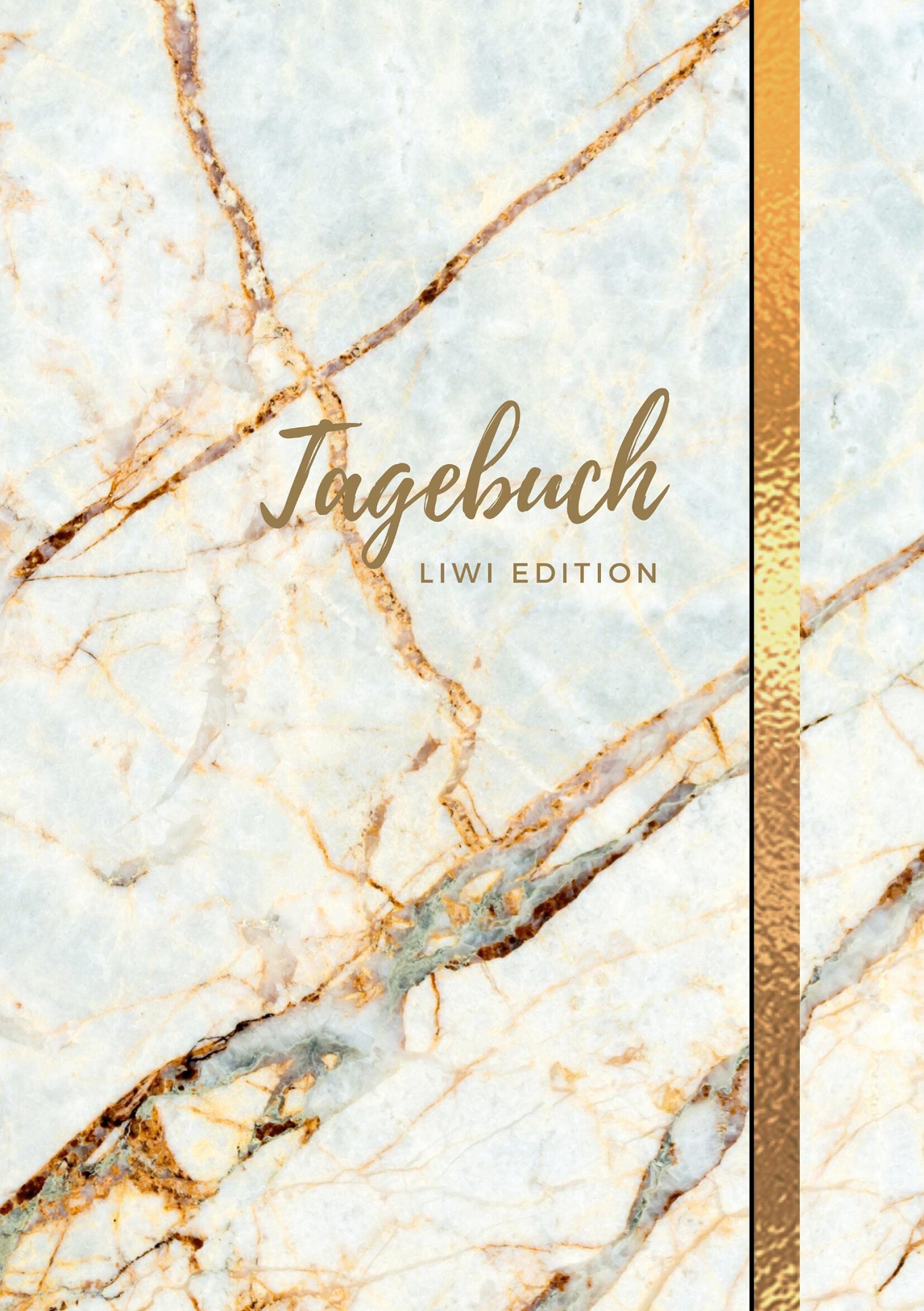 Tagebuch - A5 liniert - 100 Seiten 90g/m² - Soft Cover Motiv Marmor weiß - FSC Papier: Diary - A5 - Paperback Essays & Short Stories