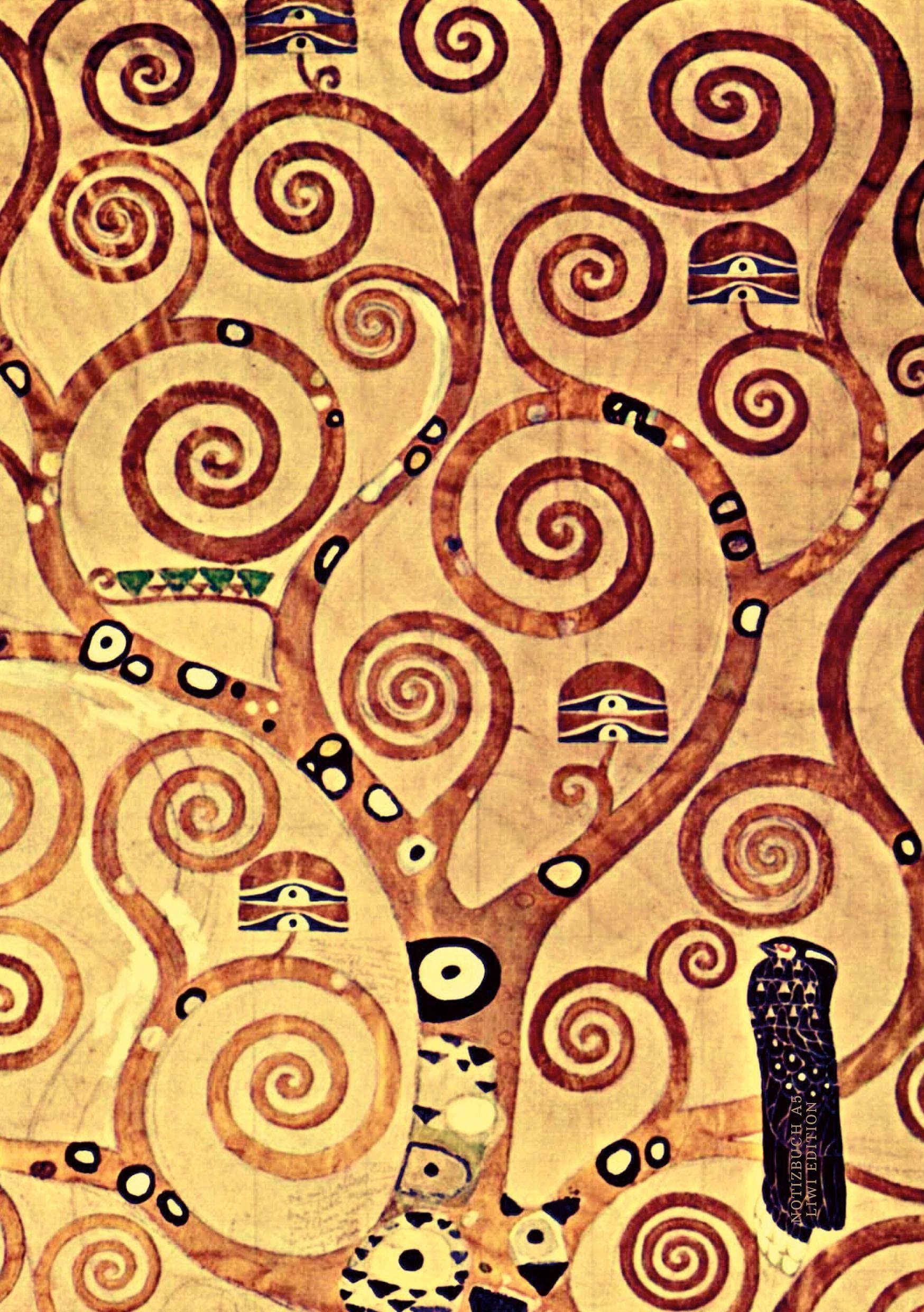 Notizbuch schön gestaltet mit Leseband - A5 Hardcover blanko - Gustav Klimt "Lebensbaum" - 100 Seiten 90g/m² - FSC Papier: Notebook A5 - Jugendstil - Journal gebunden - Wiener Secession Essays & Short Stories