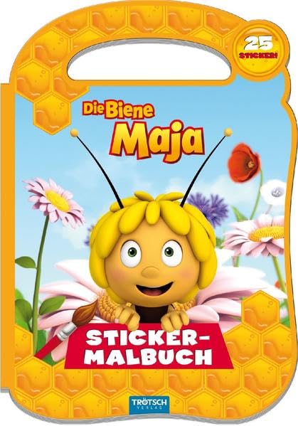 Trötsch Die Biene Maja Stickermalbuch mit Henkel: Malbuch Beschäftigungsbuch Ausmalbuch Stickerbuch Children's books