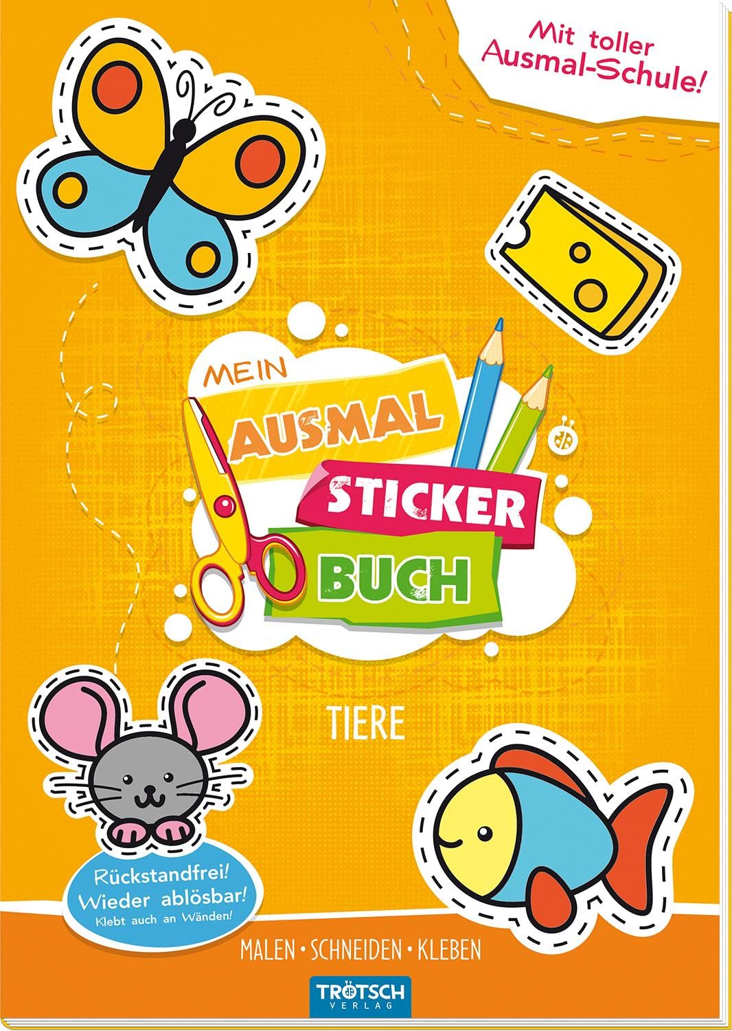 Trötsch Bastelbuch Mein Ausmal Sticker Buch Tiere: Beschäftigungsbuch Bastelbuch Stickerbuch (Beschäftigungsbücher: Beschäftigung) Tiptoi & Games