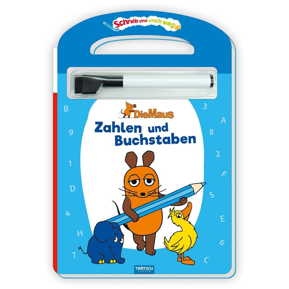 Trötsch Die Maus Schreib und wisch weg Pappenbuch Zahlen und Buchstaben Non-fiction