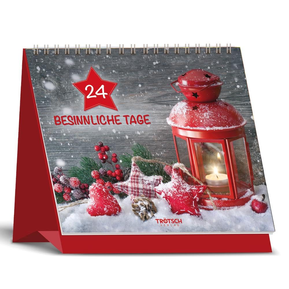 TRÖTSCH – Aufstell Adventskalender „24 besinnliche Tage“ | Weihnachtskalender mit 24 besinnlichen Bildern & Weisheiten: Dekorativer Adventskalender mit Goldfolie Lifestyle