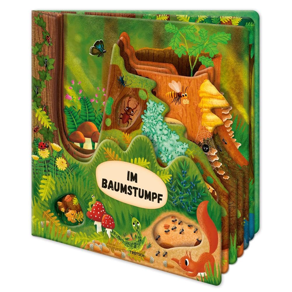 TRÖTSCH - Fensterbuch "Im Baumstumpf" | Kinderbuch mit spannenden Fakten über das Leben im und am Baumstumpf: Interaktives Sachbuch mit Gucklöchern ... Illustrationen | Ab 4 Jahren (Erstes Wissen) Non-fiction