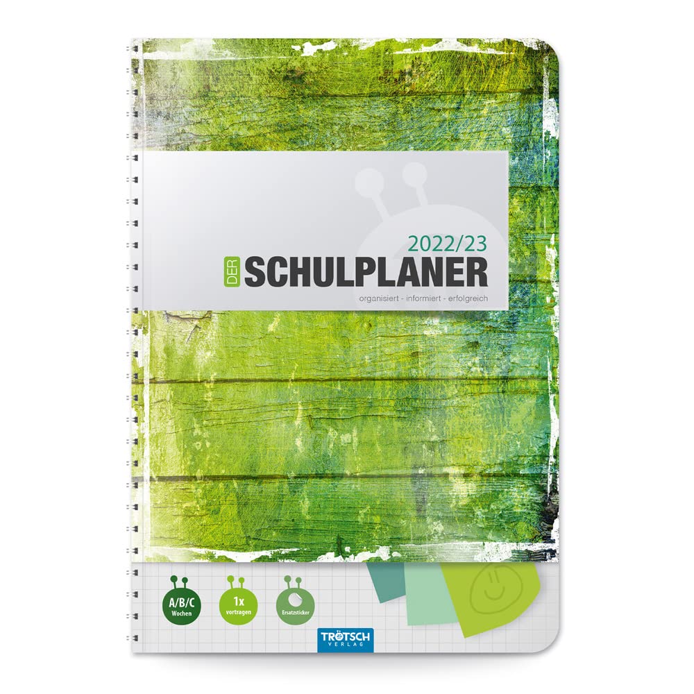 Trötsch Schulplaner Grün 2022/2023: Planer Schülerkalender Hausaufgabenheft Timer Calendars