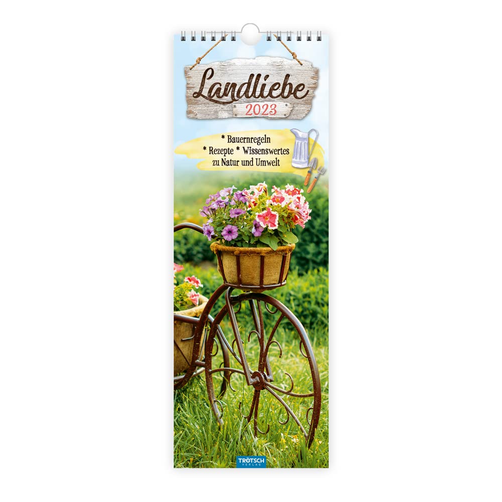 Trötsch Maxi-Streifenkalender Landliebe 2023: Wandkalender Leisure, Home & Garden
