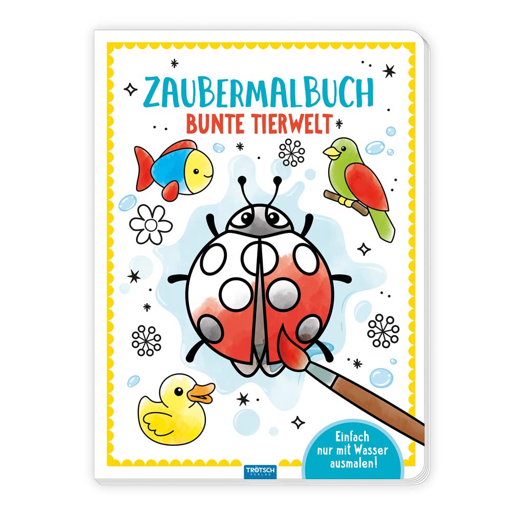 TRÖTSCH - Zaubermalbuch "Bunte Tierwelt" | Kunterbuntes Malbuch mit wasseraktivierenden Farben für kleine Entdecker: Ausmalbuch zum Anmalen mit Wasser für fröhliche Tierbilder | Ab 3 Jahren Tiptoi & Games