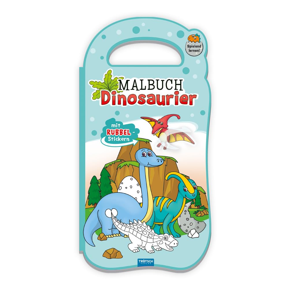 TRÖTSCH - Malbuch Rubbelsticker "Dino" | Dino Malbuch mit Stickern zum Ausschneiden, Auftragen und Aufrubbeln: Stickerbuch mit vielen spannenden ... (Dinosaurierwelt: Alles rund um die Dinos) Non-fiction