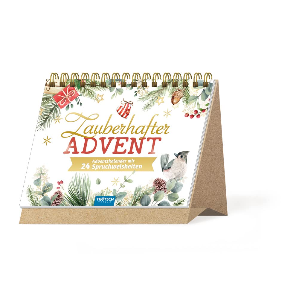 Trötsch Adventskalender zum Aufstellen Zauberhafter Advent - Adventskalender mit 24 Spruchweisheiten: Aufstelladventskalender Lifestyle