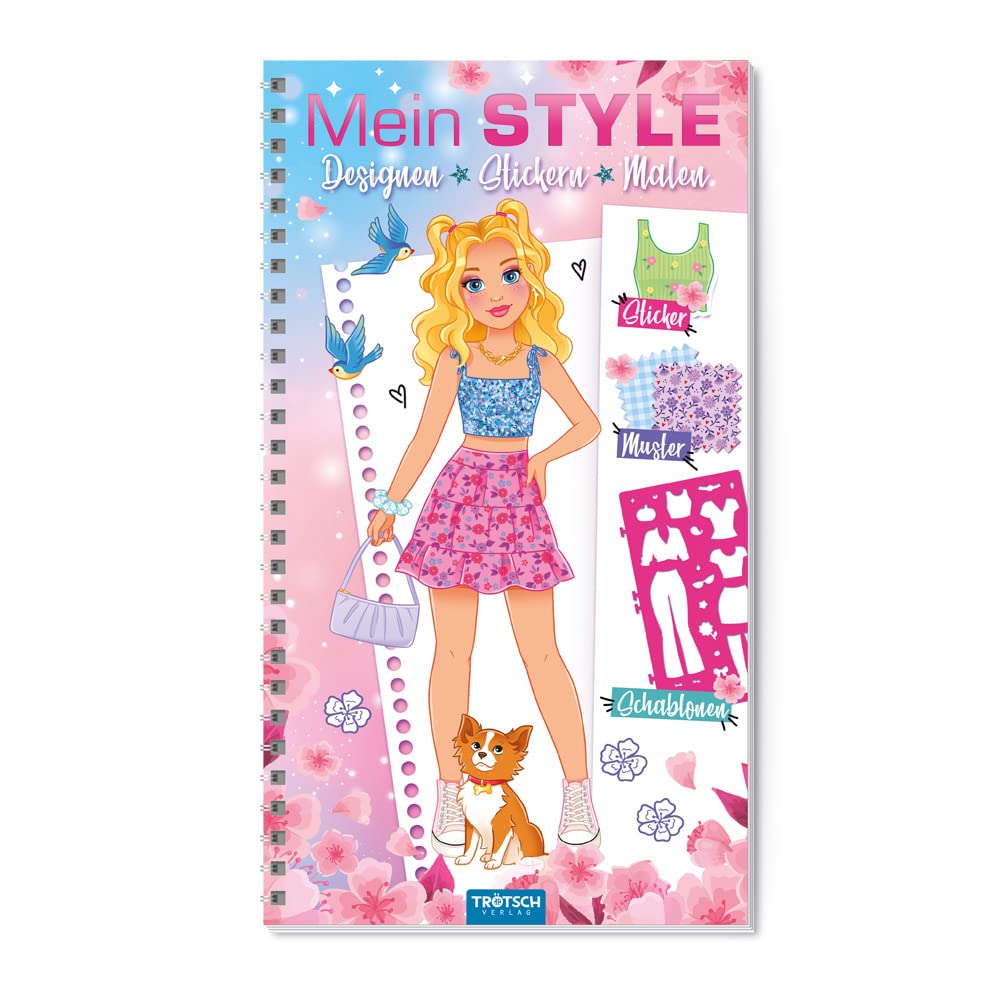 TRÖTSCH - Mein Style "Romantik" | Mode Malbuch mit Stickern, Schablonen und Mustern zum Gestalten eigener Romantik-Looks: Ausmalbuch für Buntstifte, Wachsmalstifte und Wasserfarben | Ab 5 Jahren Non-fiction