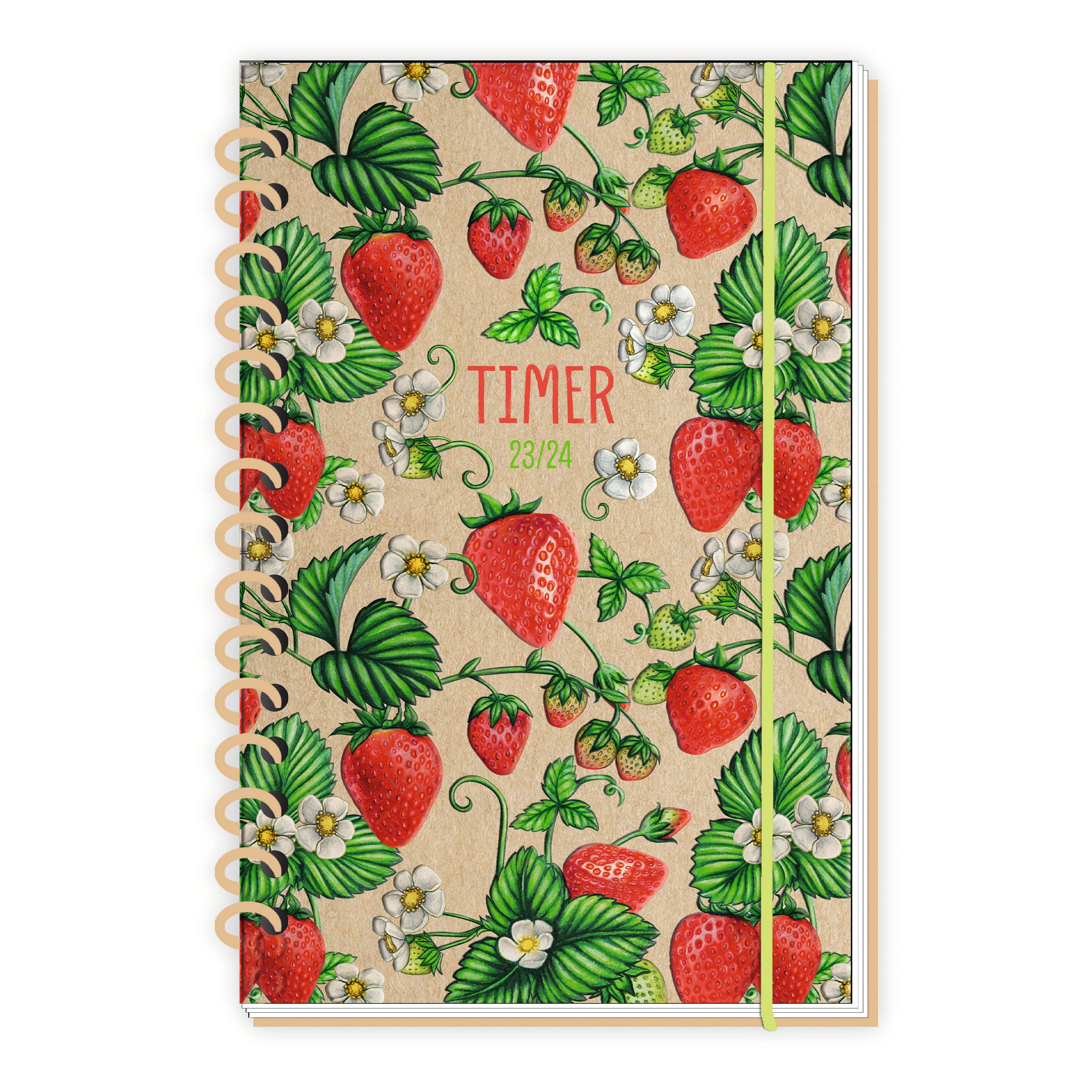 Trötsch Schülerkalender Flexi Spiralbindung Strawberry 23/24: Schulplaner Hausaufgabenheft Timer Terminkalender Non-fiction