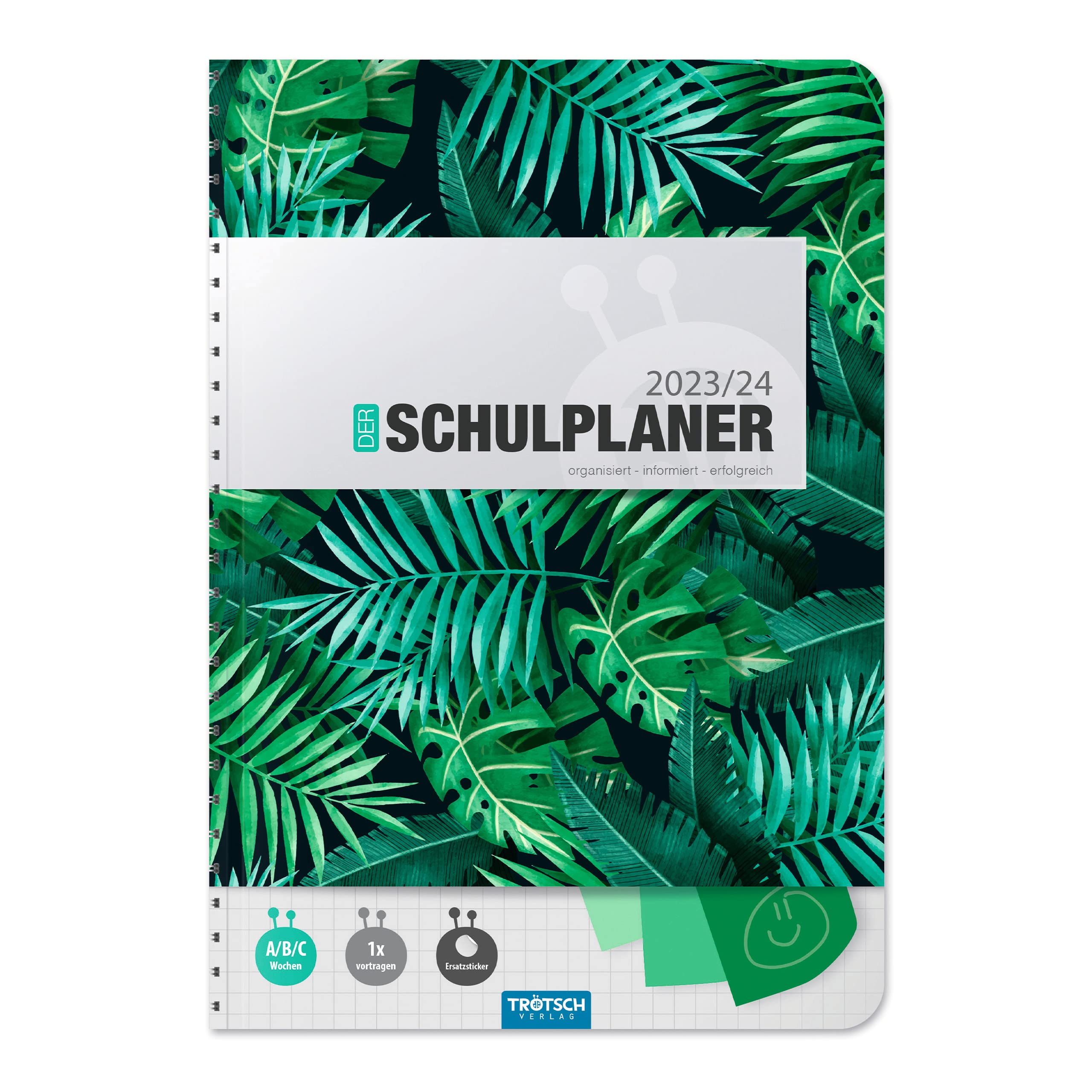 Trötsch Schulplaner Grün 23/24: Planer Schülerkalender Hausaufgabenheft Timer Calendars