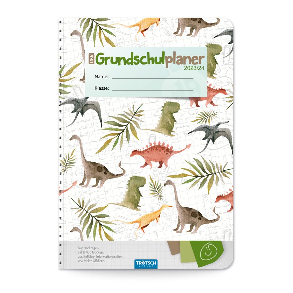 Trötsch Grundschulplaner Dino 23/24: Planer Schülerkalender Hausaufgabenheft Timer für die Grundschule (Dinosaurierwelt: Alles rund um die Dinos) Non-fiction