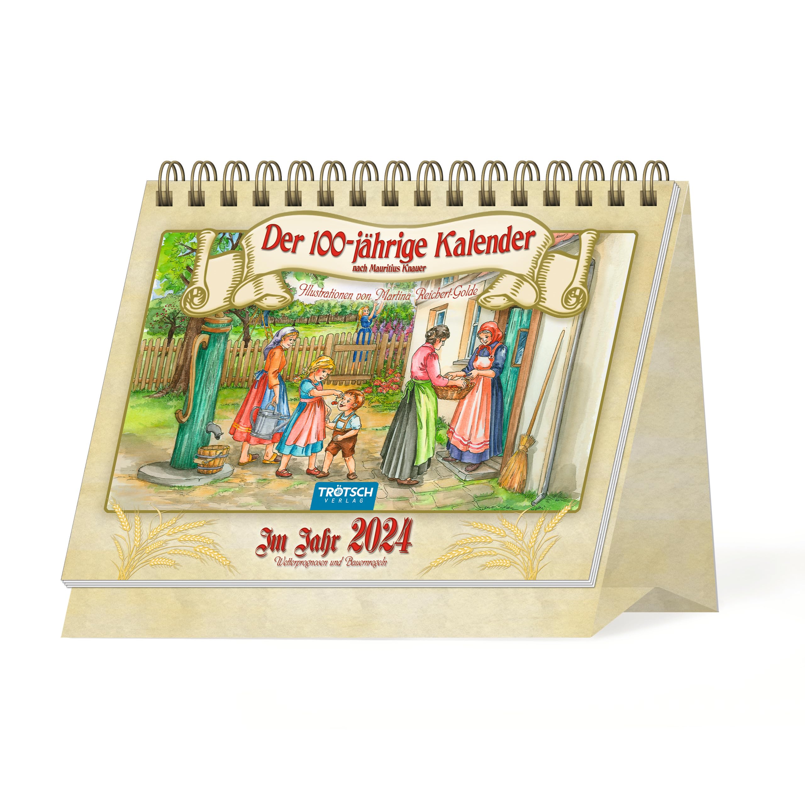 Trötsch Aufstellkalender Der 100-jährige Kalender 2024: Aufstellkalender Tischkalender Calendars