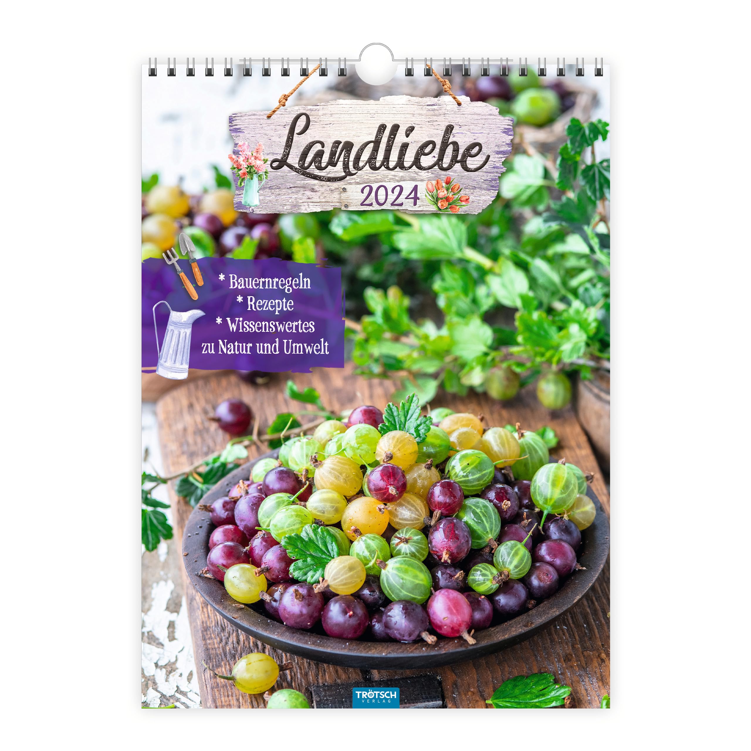 Trötsch Classickalender Landliebe 2024 - Bauernregeln, Rezepte, Wissenswertes zu Natur und Umwelt: Wandkalender book
