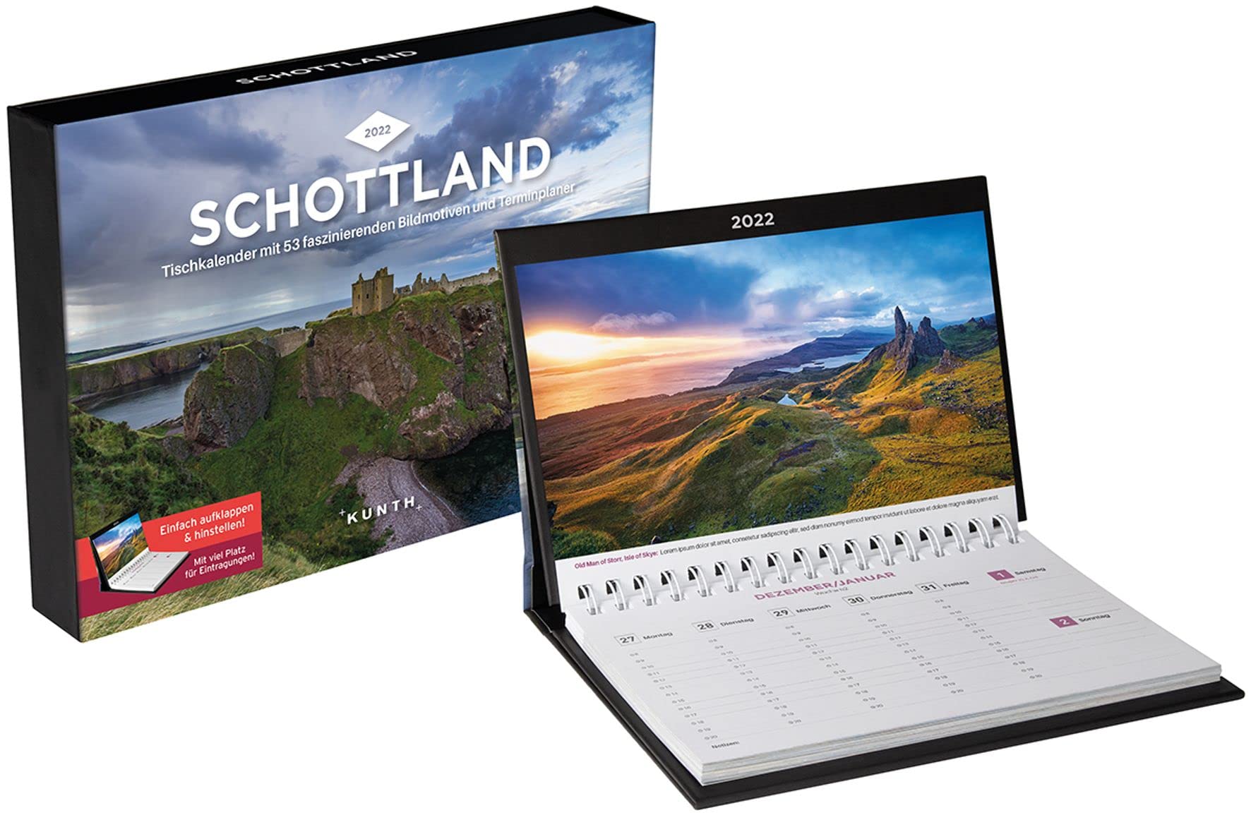 Schottland Tischkalender 2022: Wochenkalender mit Terminplaner (KUNTH Tischkalender mit Wochenplaner) Travel