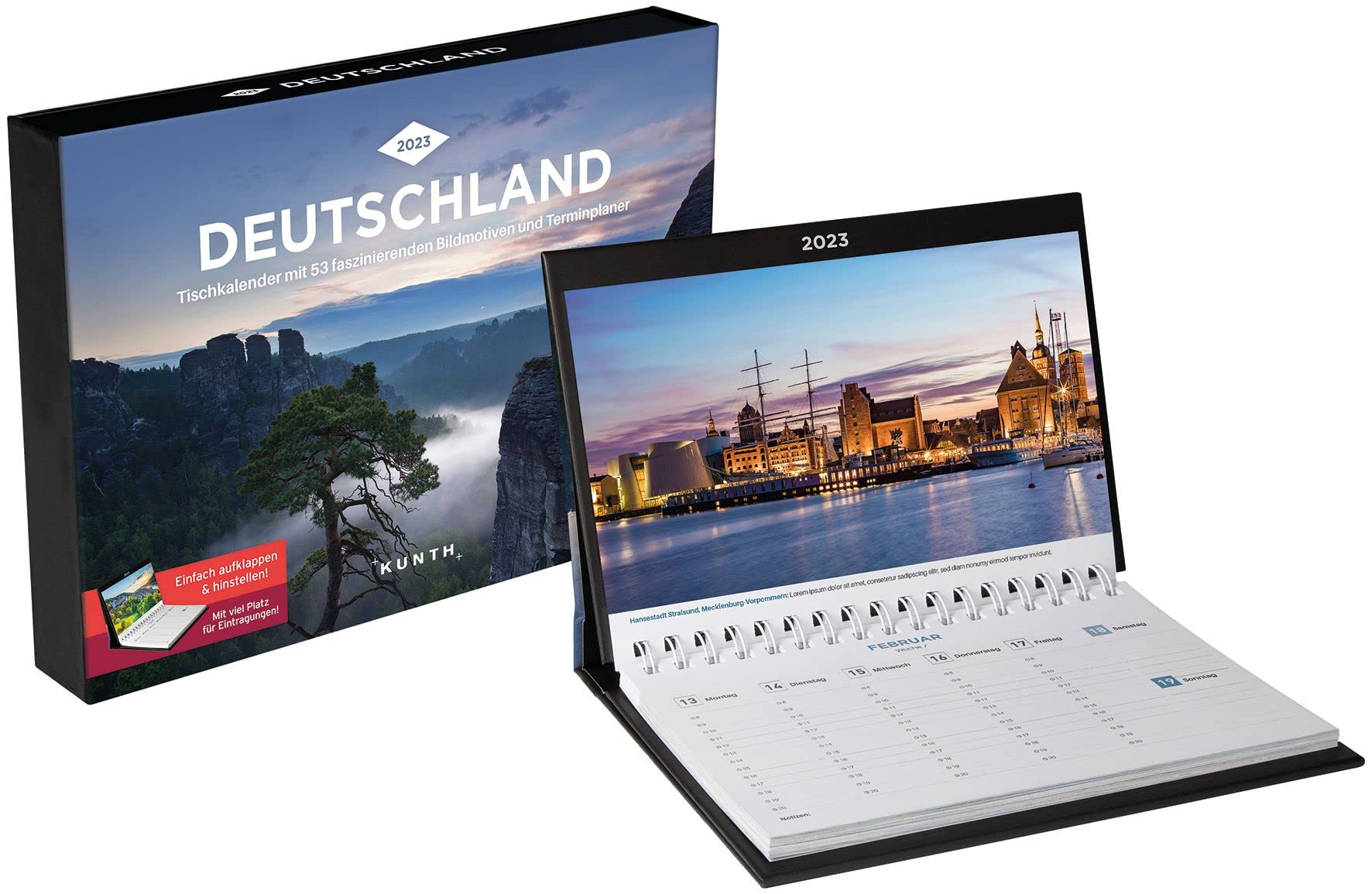 Deutschland Tischkalender 2023 (KUNTH Tischkalender mit Wochenplaner) Travel