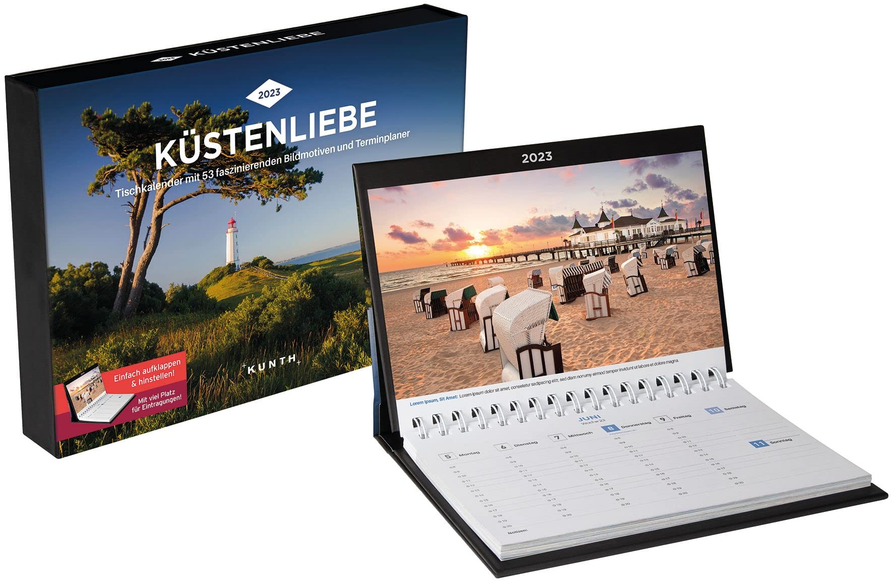 Küstenliebe Tischkalender 2023 (KUNTH Tischkalender mit Wochenplaner) Travel