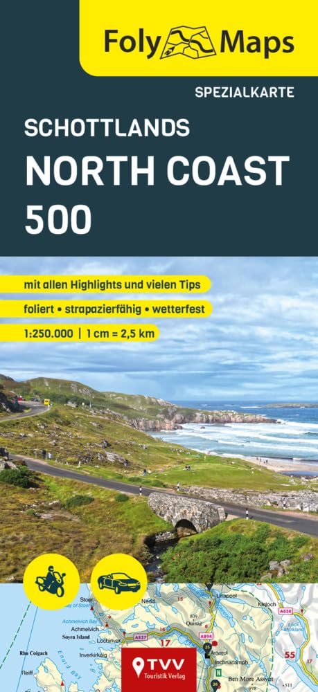 FolyMaps Karte Schottlands North Coast 500 Leisure, Home & Garden