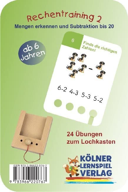 Rechentraining 2: Kartensatz für den Lochkasten (Der Lochkasten) Mathematics