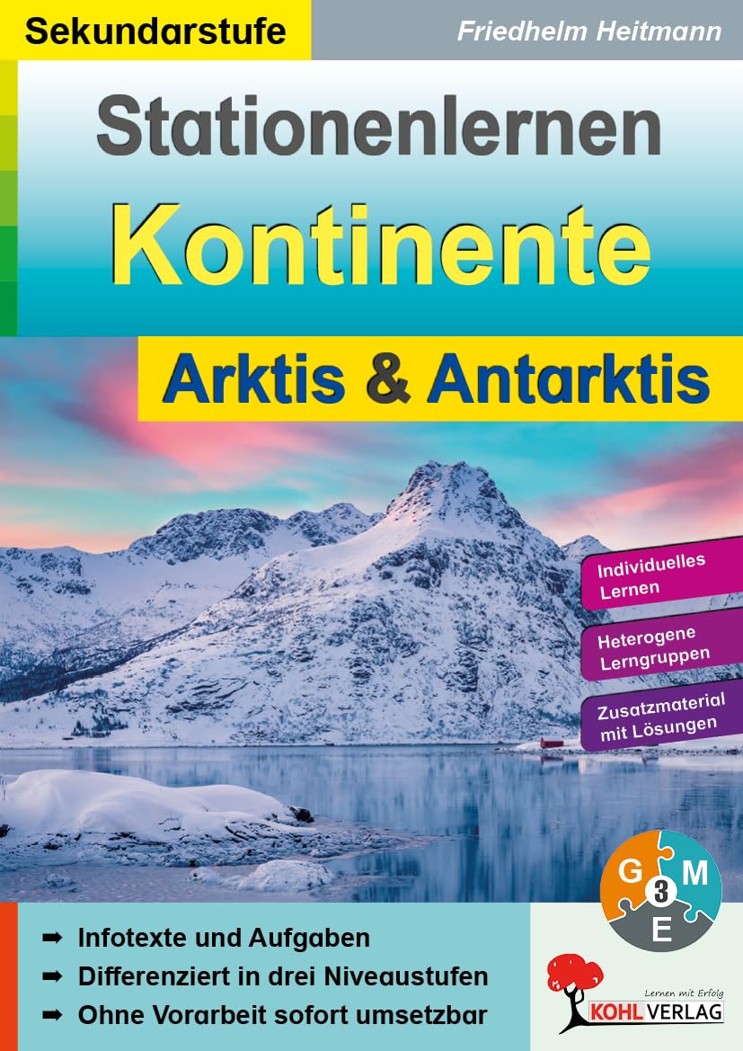 Stationenlernen Kontinente / Arktis & Antarktis Learning & Reference
