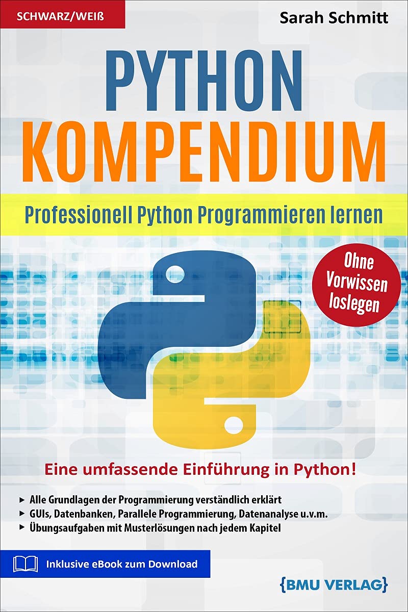 Gekürzte Ausgabe Python Kompendium: Professionell Python Programmieren lernen Computer Science